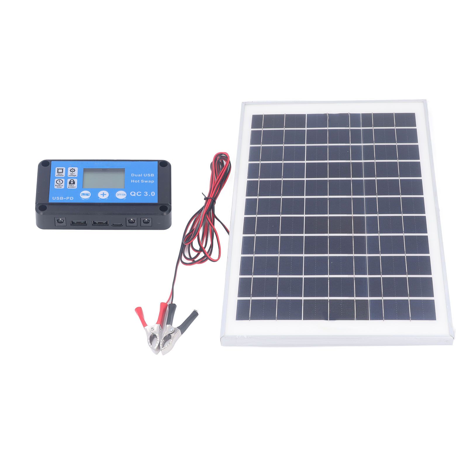 Solar Panel Kit 50W 18V with MPPT Waterproof Charge Controller 3meter Battery Clamp for Outdoor RV Boat Trailer Camper - Image 3