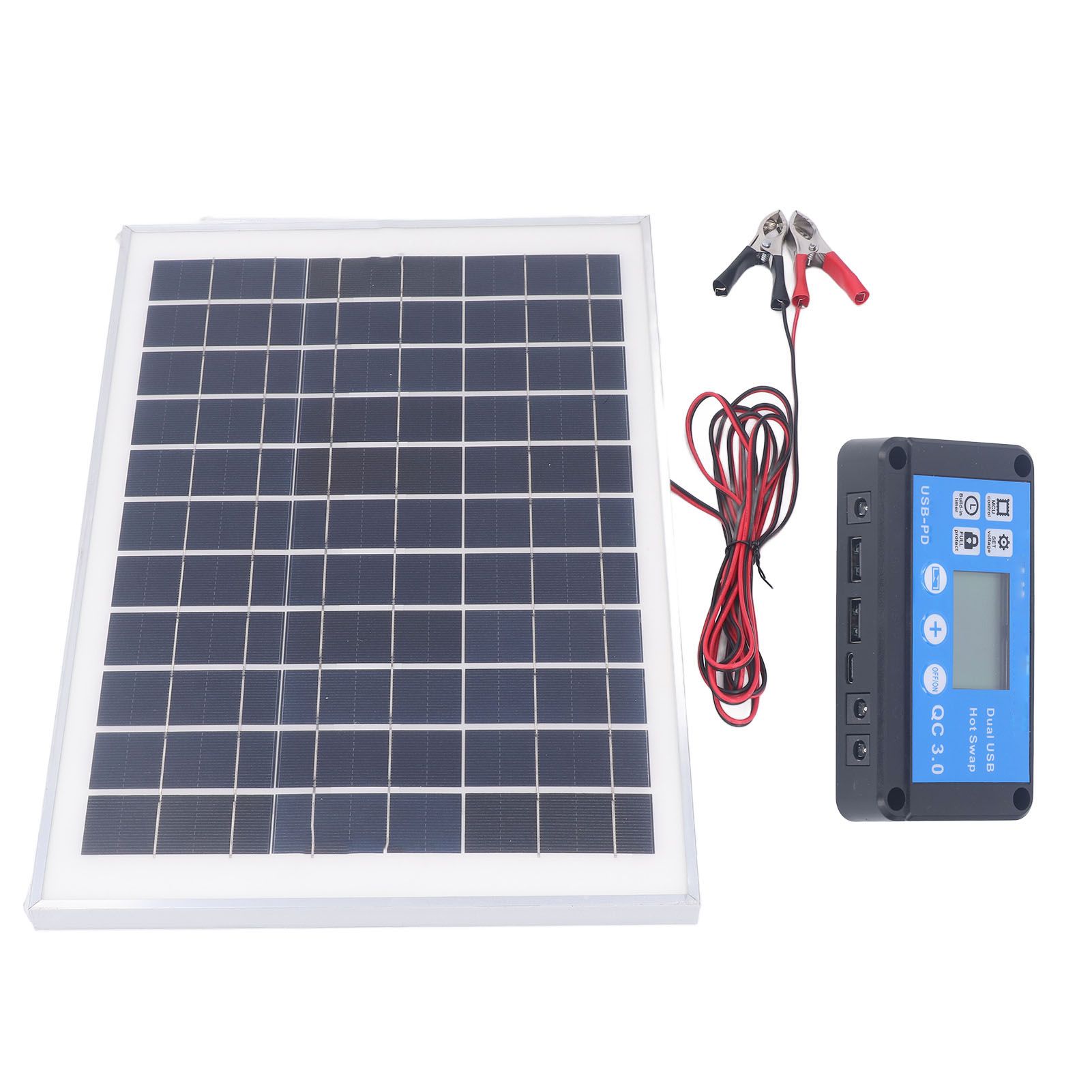 Solar Panel Kit 50W 18V with MPPT Waterproof Charge Controller 3meter Battery Clamp for Outdoor RV Boat Trailer Camper - Image 4
