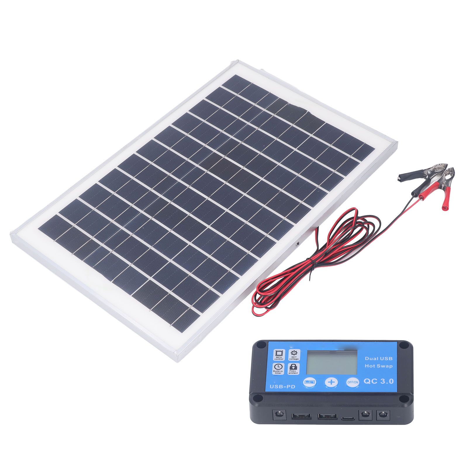 Solar Panel Kit 50W 18V with MPPT Waterproof Charge Controller 3meter Battery Clamp for Outdoor RV Boat Trailer Camper - Image 6