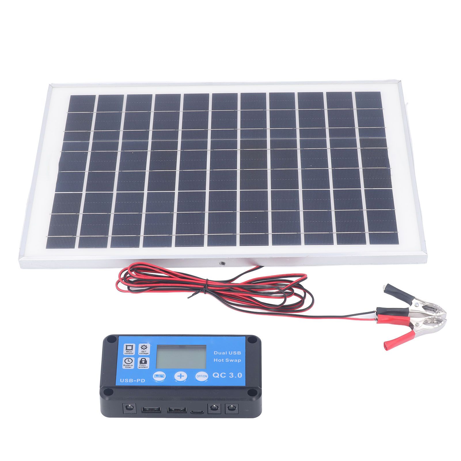 Solar Panel Kit 50W 18V with MPPT Waterproof Charge Controller 3meter Battery Clamp for Outdoor RV Boat Trailer Camper - Image 7