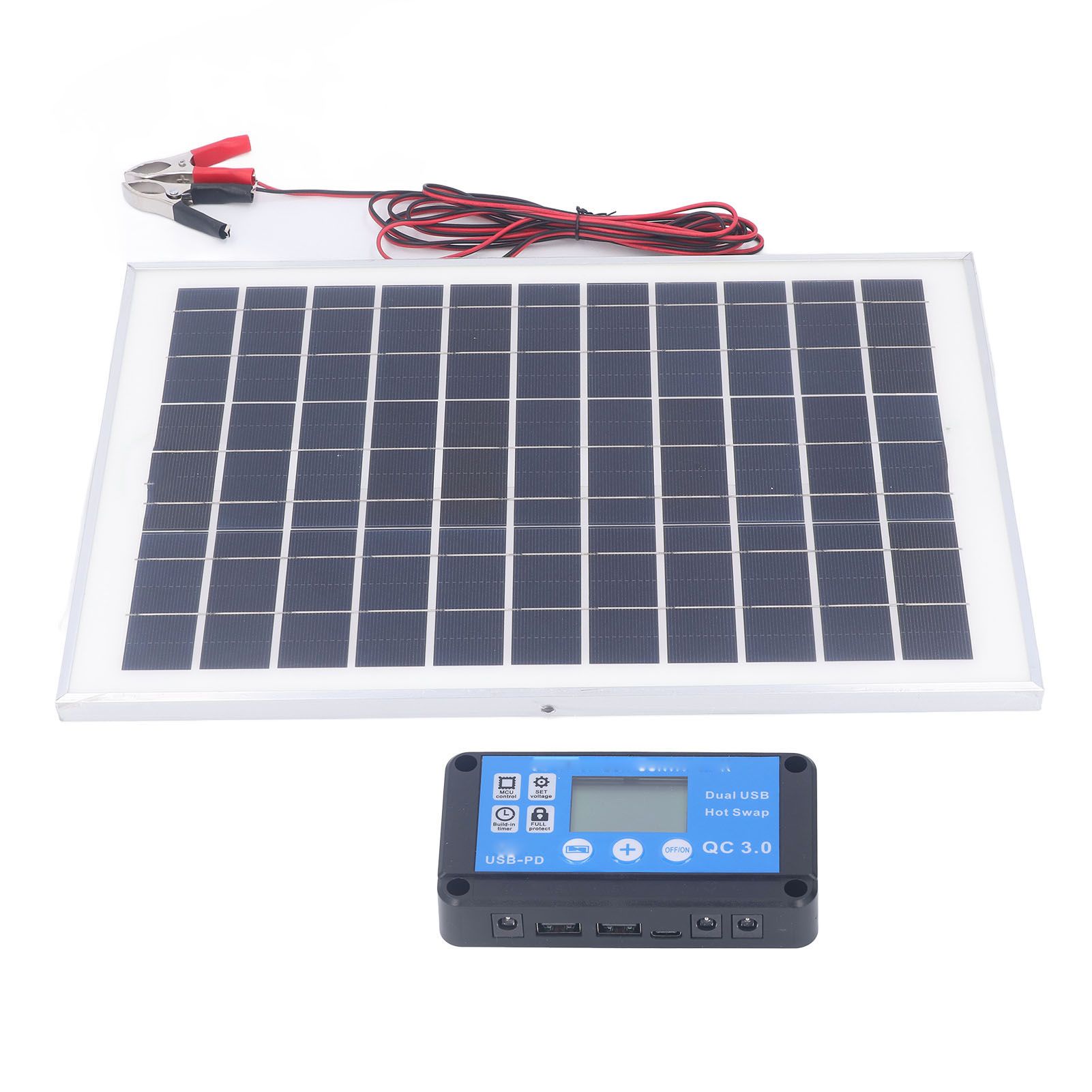 Solar Panel Kit 50W 18V with MPPT Waterproof Charge Controller 3meter Battery Clamp for Outdoor RV Boat Trailer Camper - Image 8