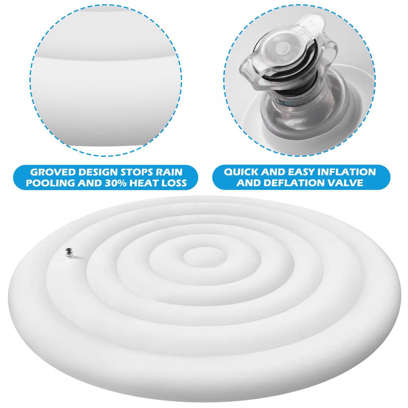 4.5 Ft Inflatable Hot Tub Cover Foldable Energy Saving Lid for Round Outdoor Inflatable Hot Tubs - Image 4