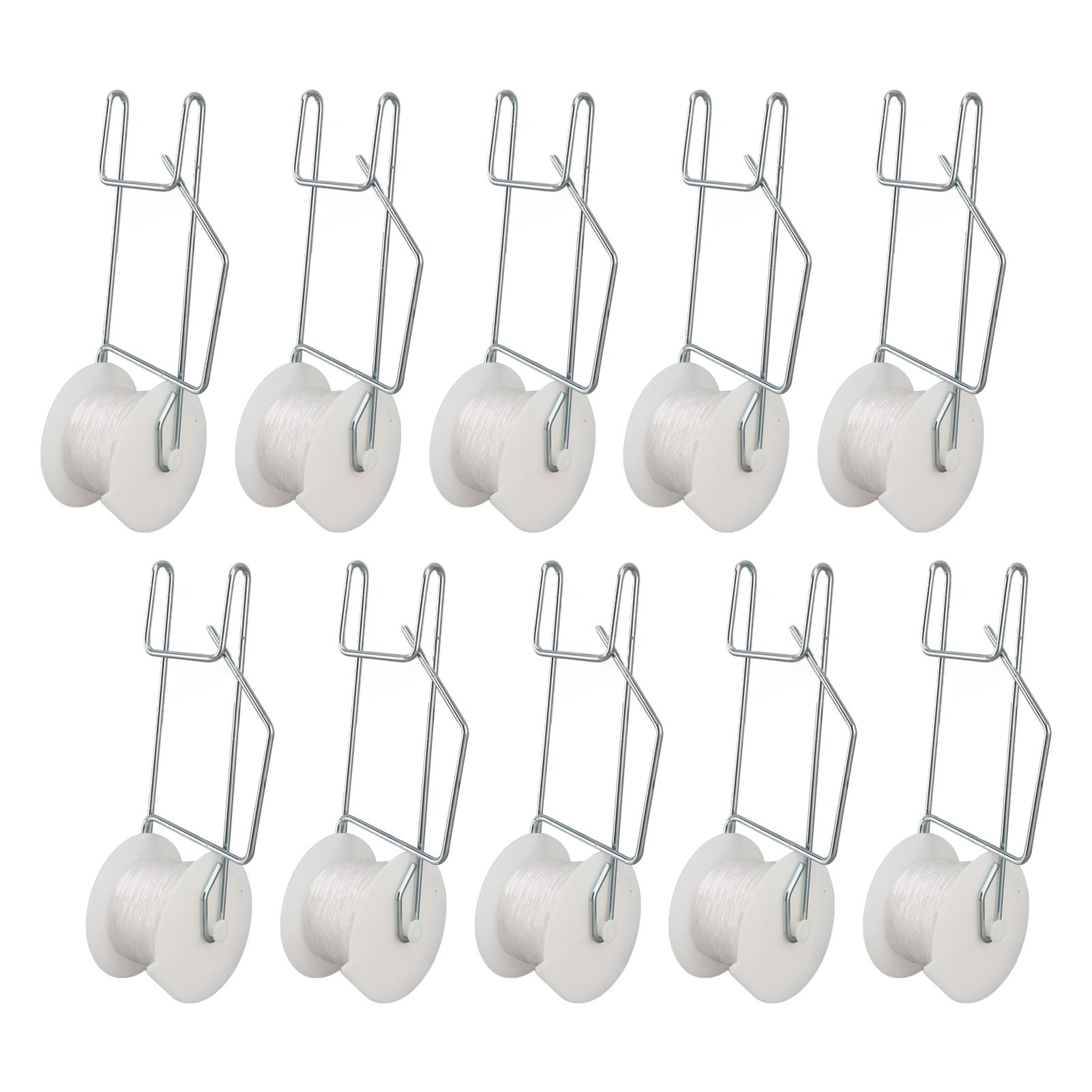 10pcs Tomato Roller Hooks Galvanized Steel Wire PP Heat Resistant Space Saving 15m Twine Vine Crop Trellis Roller Hooks for Cucumber Loofah Grapes - Image 1