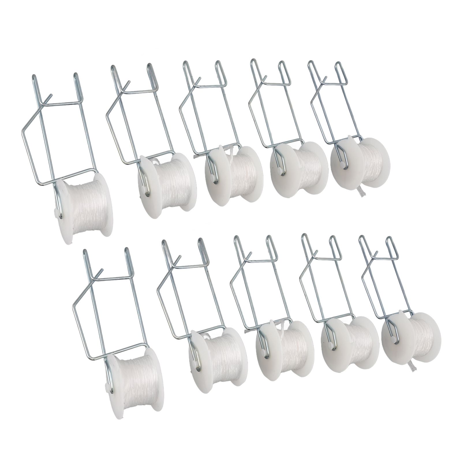 10pcs Tomato Roller Hooks Galvanized Steel Wire PP Heat Resistant Space Saving 15m Twine Vine Crop Trellis Roller Hooks for Cucumber Loofah Grapes - Image 6