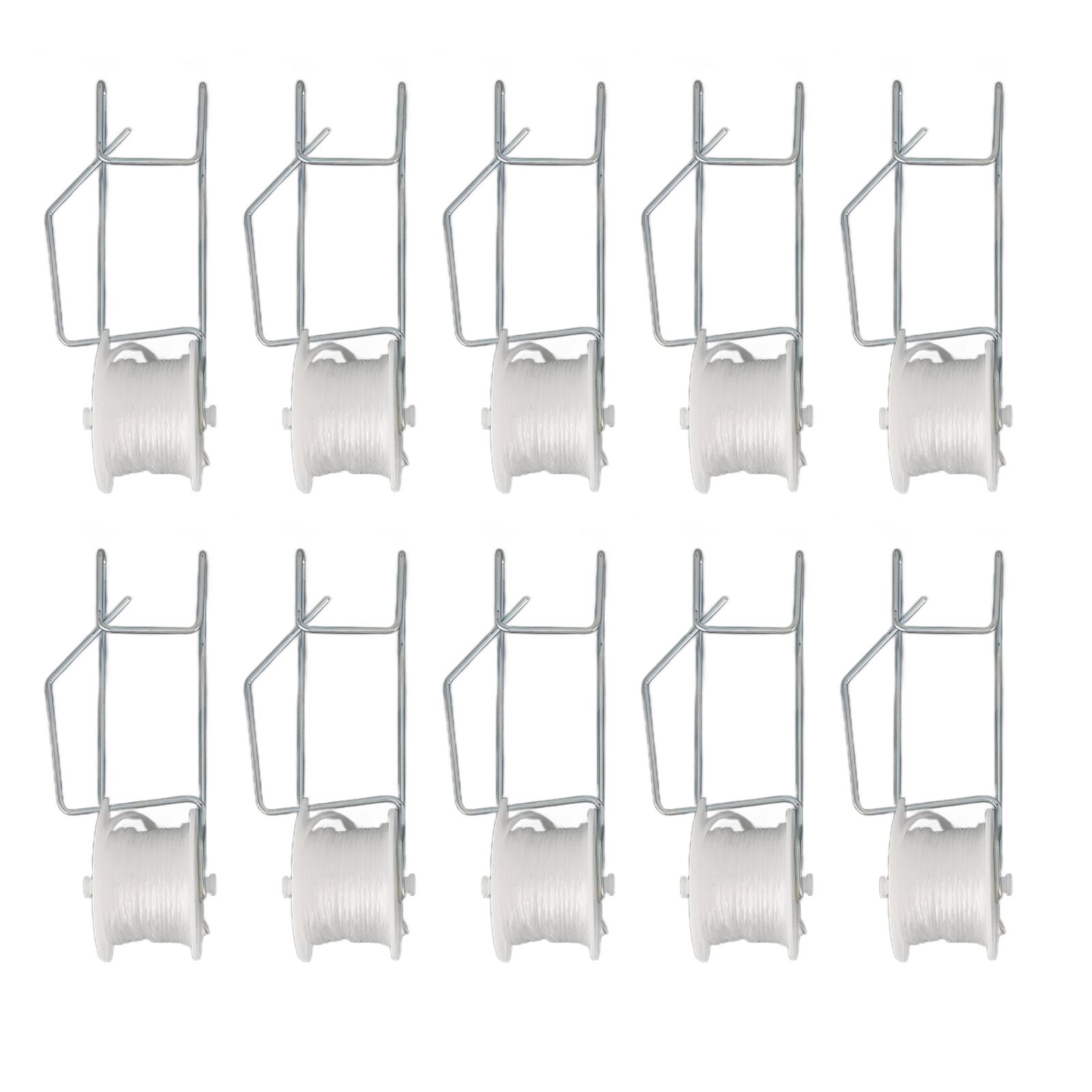 10pcs Tomato Roller Hooks Galvanized Steel Wire PP Heat Resistant Space Saving 15m Twine Vine Crop Trellis Roller Hooks for Cucumber Loofah Grapes - Image 7