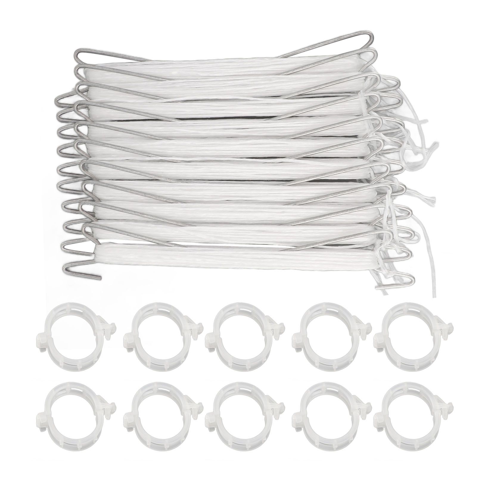 10PCS Tomato Support Hooks with Twine Plant Climbing Clips Stainless Steel Easy Use Garden Hooks for Cucumber Cherry Vegetable - Image 1