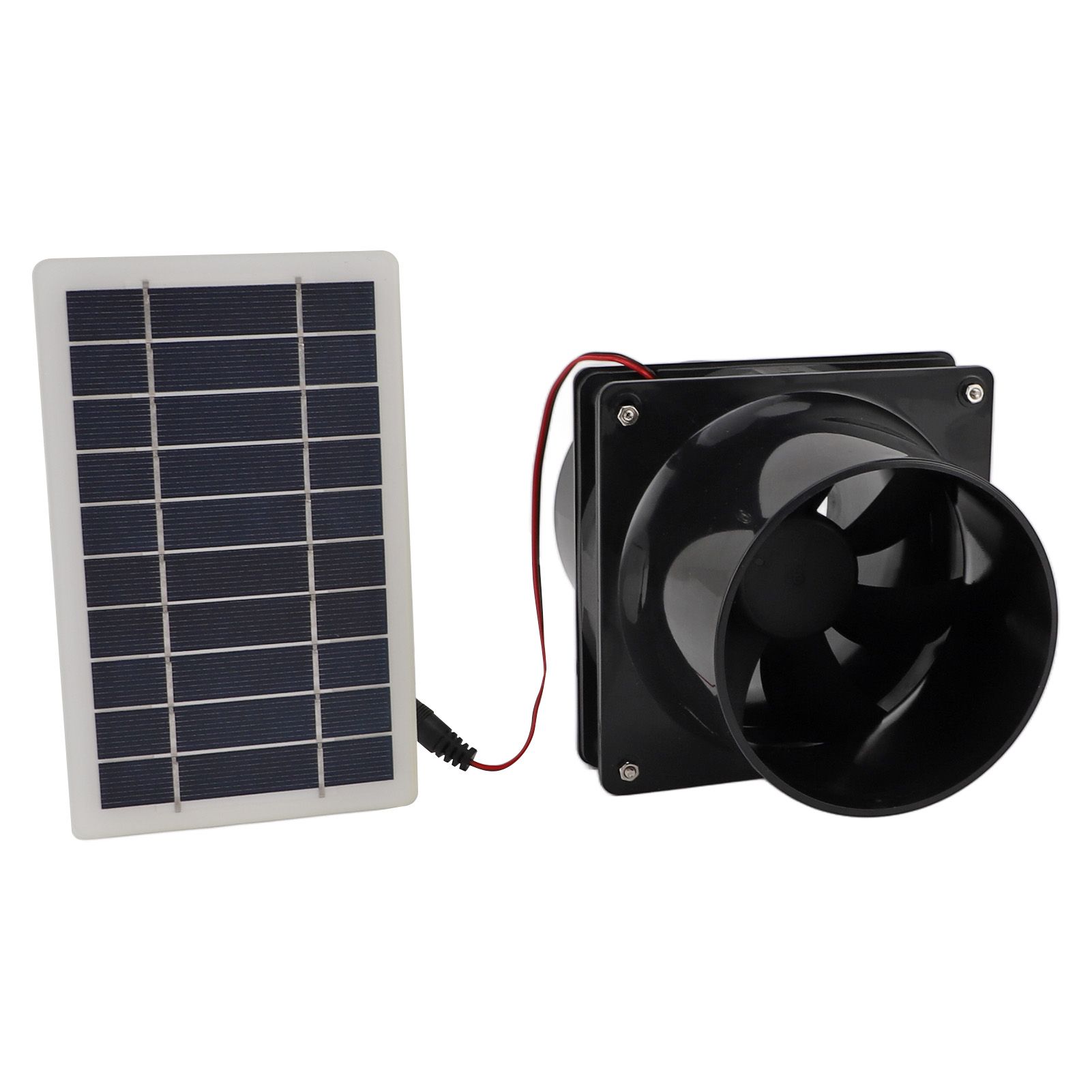 10W 12V Solar Powered Exhaust Fan for Round Pipe ABS Solar Panel Ventilation Fan Kit for Pet House Chicken Coop RV Greenhouse - Image 2