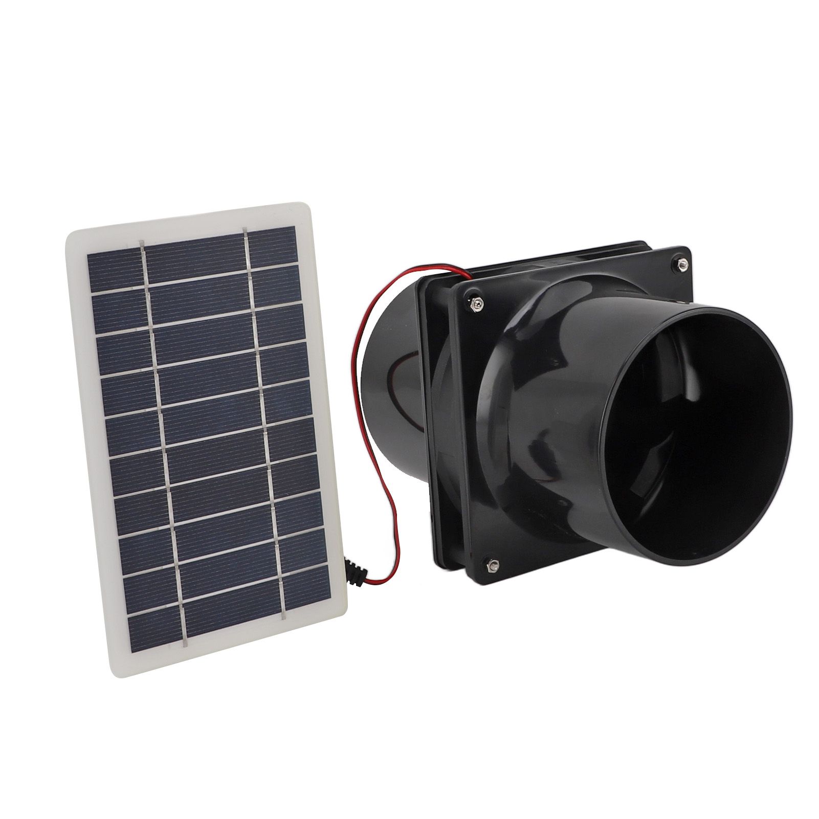 10W 12V Solar Powered Exhaust Fan for Round Pipe ABS Solar Panel Ventilation Fan Kit for Pet House Chicken Coop RV Greenhouse - Image 3