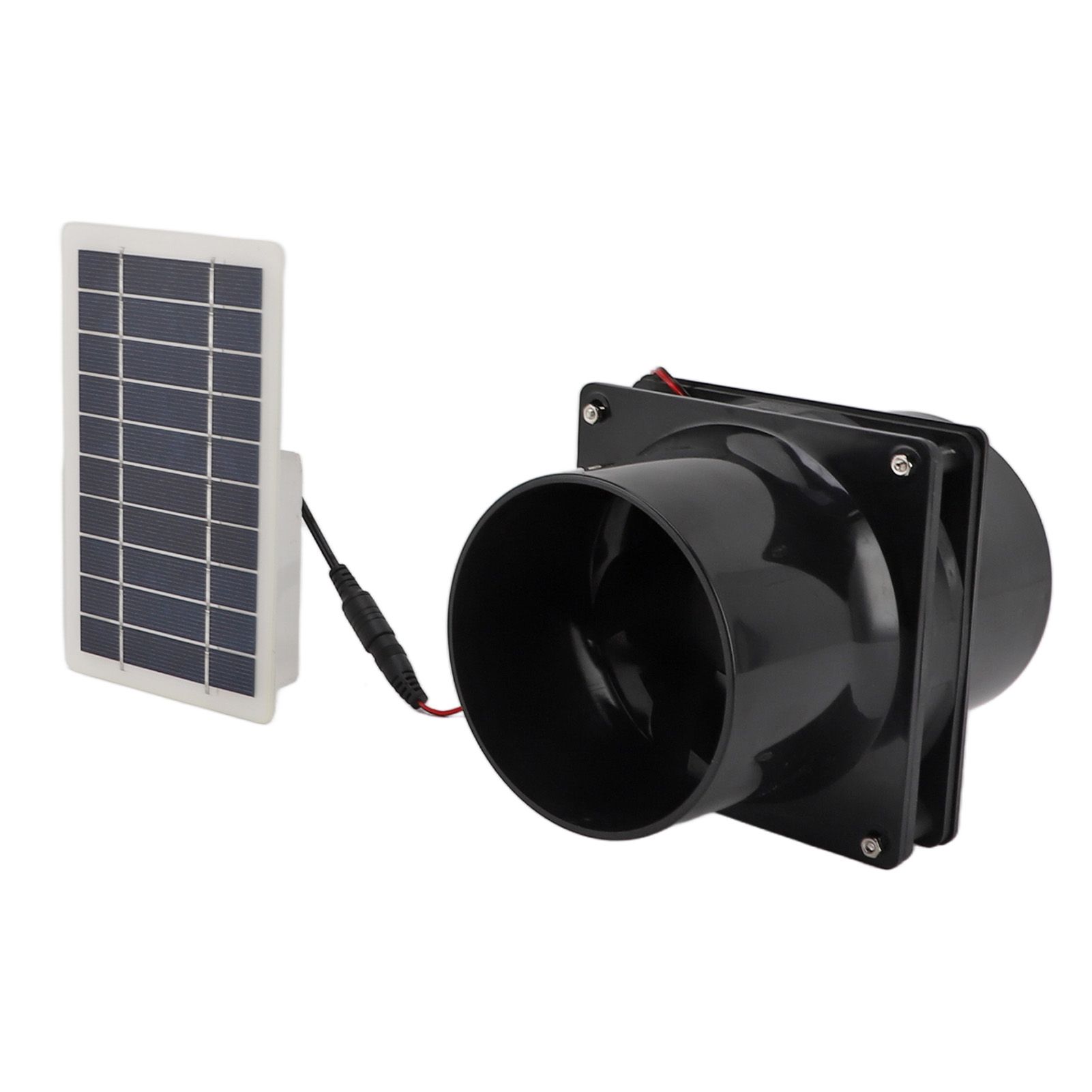 10W 12V Solar Powered Exhaust Fan for Round Pipe ABS Solar Panel Ventilation Fan Kit for Pet House Chicken Coop RV Greenhouse - Image 4