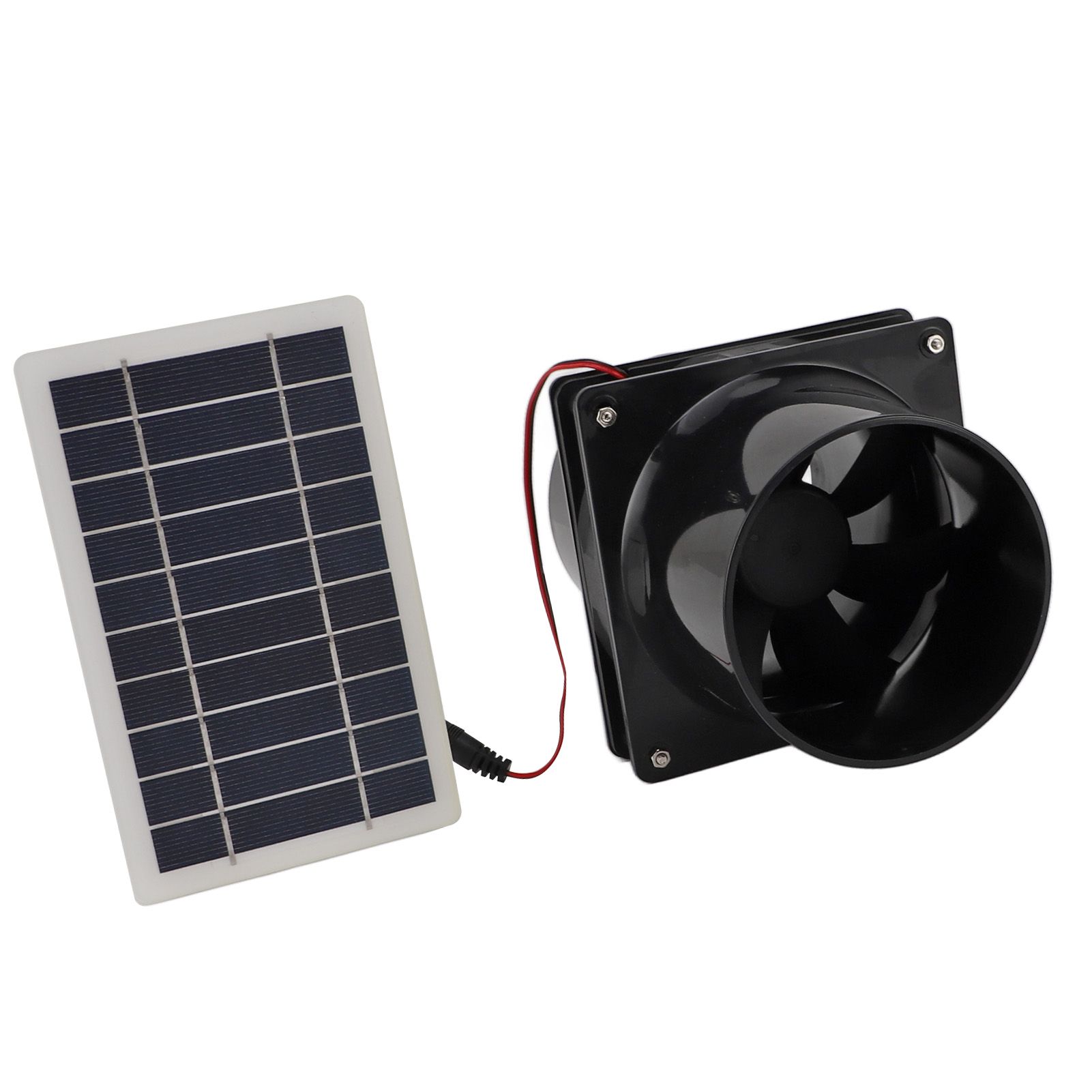10W 12V Solar Powered Exhaust Fan for Round Pipe ABS Solar Panel Ventilation Fan Kit for Pet House Chicken Coop RV Greenhouse - Image 8