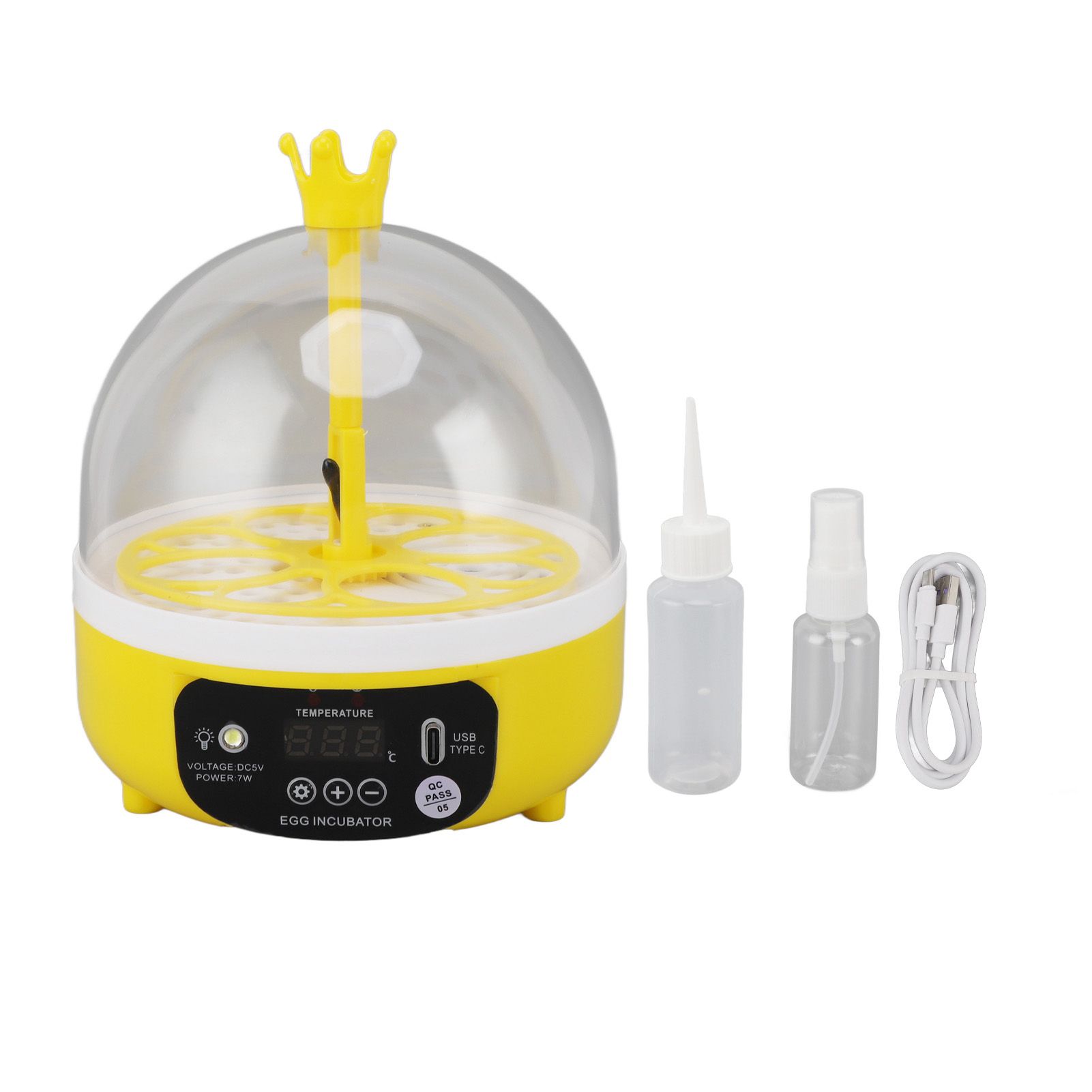 Mini Egg Incubator for Home Automatic Temperature Humidity Control 4 Eggs Candler Poultry Hatching Machine for Chickens Ducks Pigeons Auto Turning - Image 1