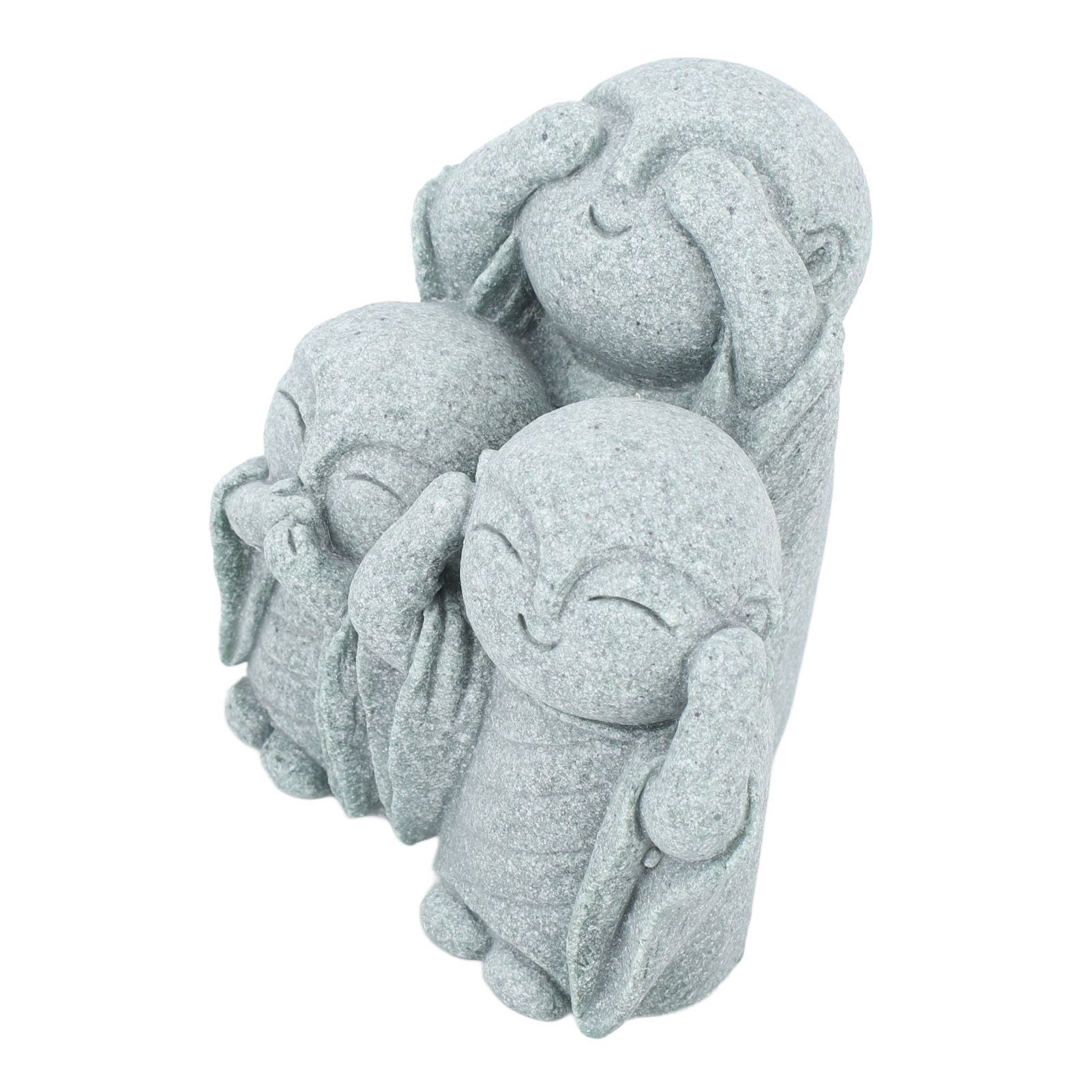 Mini Monk Buddha Statue Chinese Green Sandstone Cute Buddha Figurine 3 Little Monks Ornament for Fish Tank Aquarium Home Garden Decoration Style 3 - Image 7
