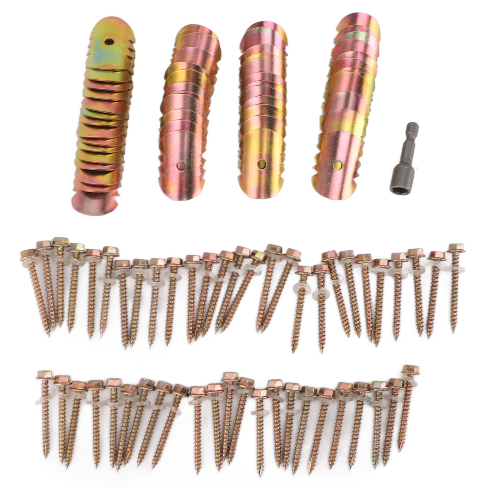 50 Sets Fence Wire Fasteners Carbon Steel Zinc Plated Rust Proof Wire Fencing Staples with Hex Socket Wrench for Repairing Fence - Image 1