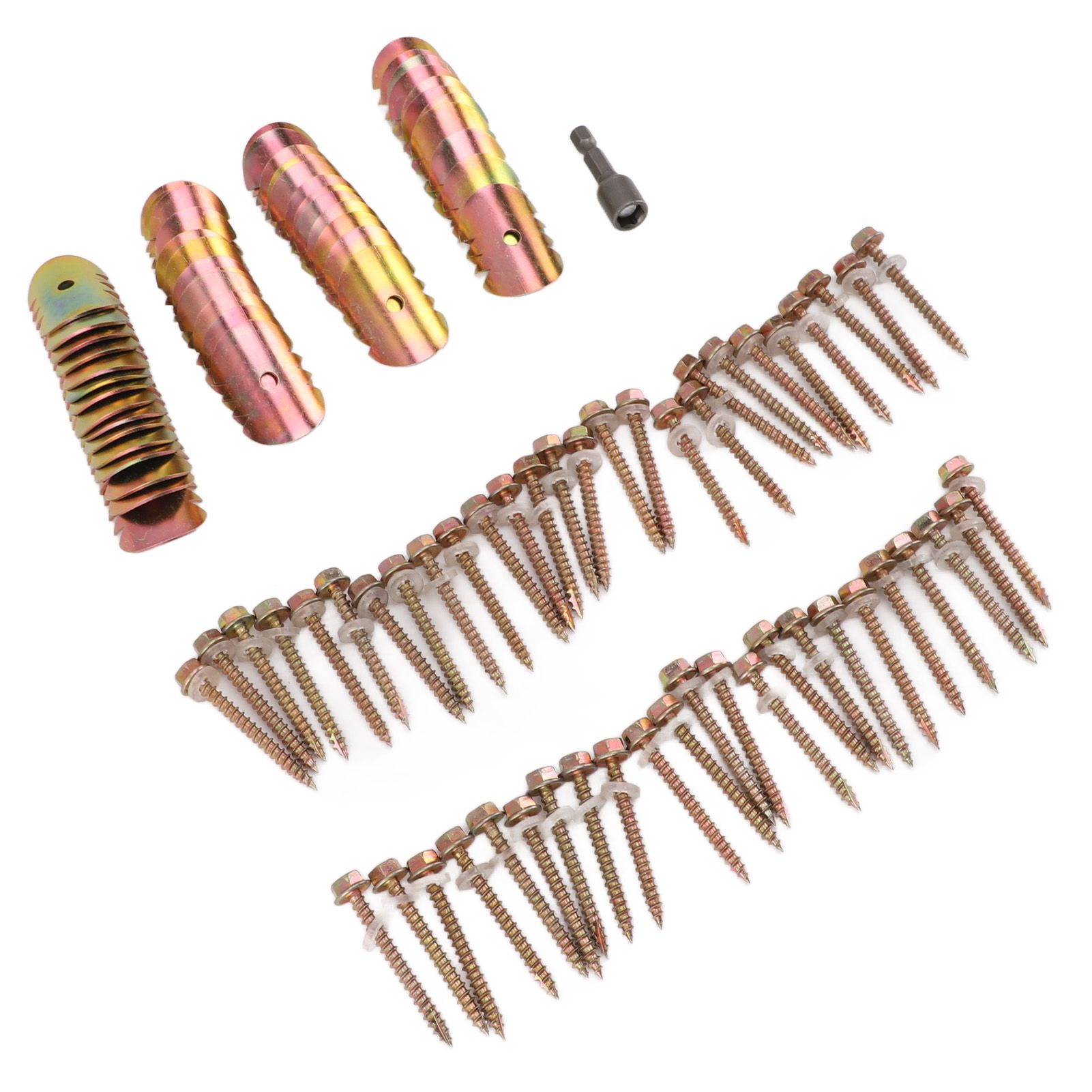 50 Sets Fence Wire Fasteners Carbon Steel Zinc Plated Rust Proof Wire Fencing Staples with Hex Socket Wrench for Repairing Fence - Image 2