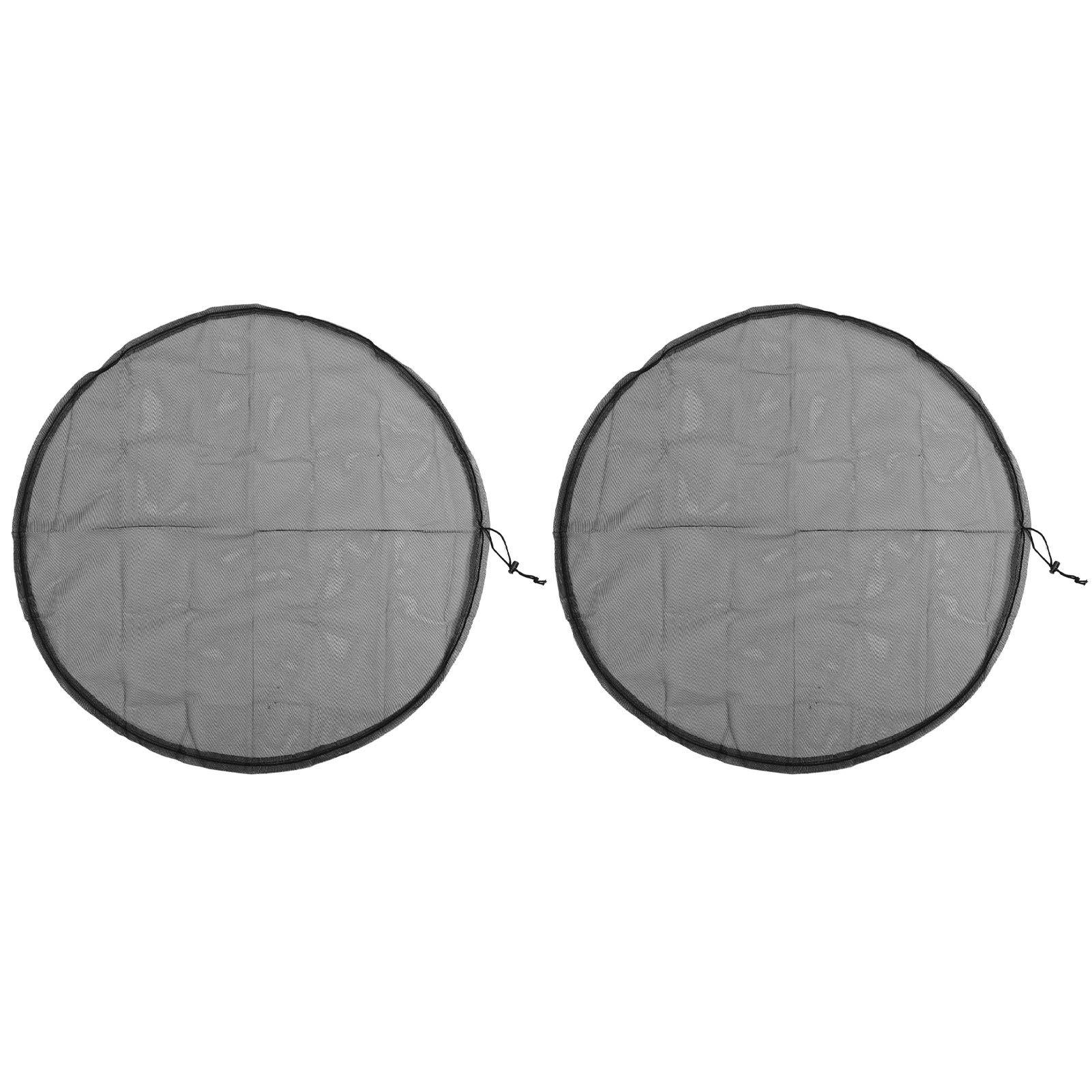 2PCS Water Collection Mesh Cover Black Netting Screen Drawstring 37in Prevents Bugs Tank Protector for Rain Buckets Garden - Image 1