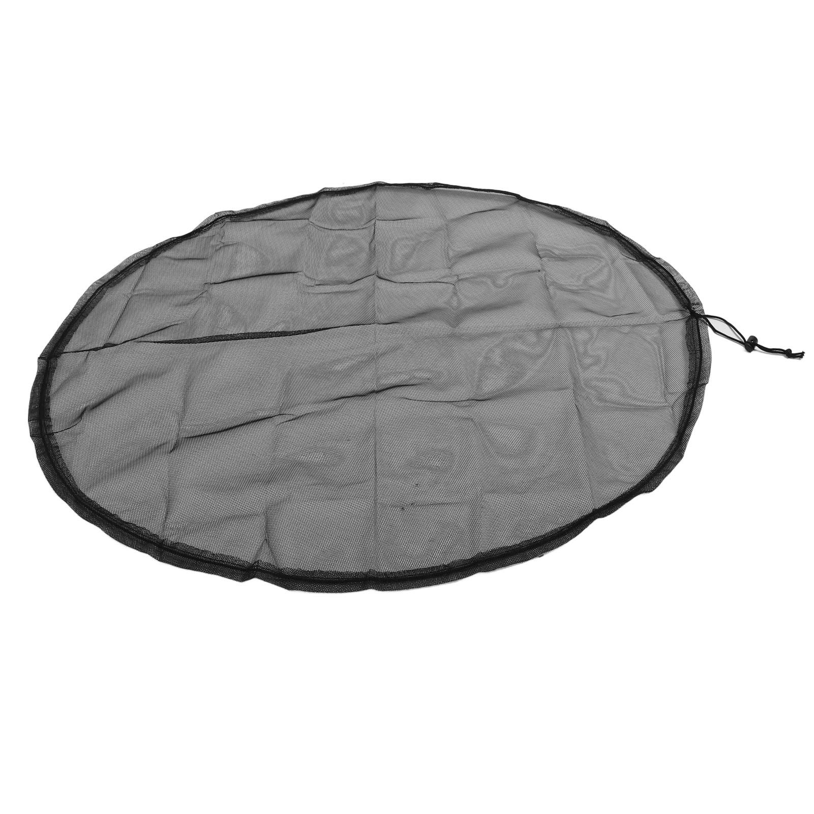 2PCS Water Collection Mesh Cover Black Netting Screen Drawstring 37in Prevents Bugs Tank Protector for Rain Buckets Garden - Image 2