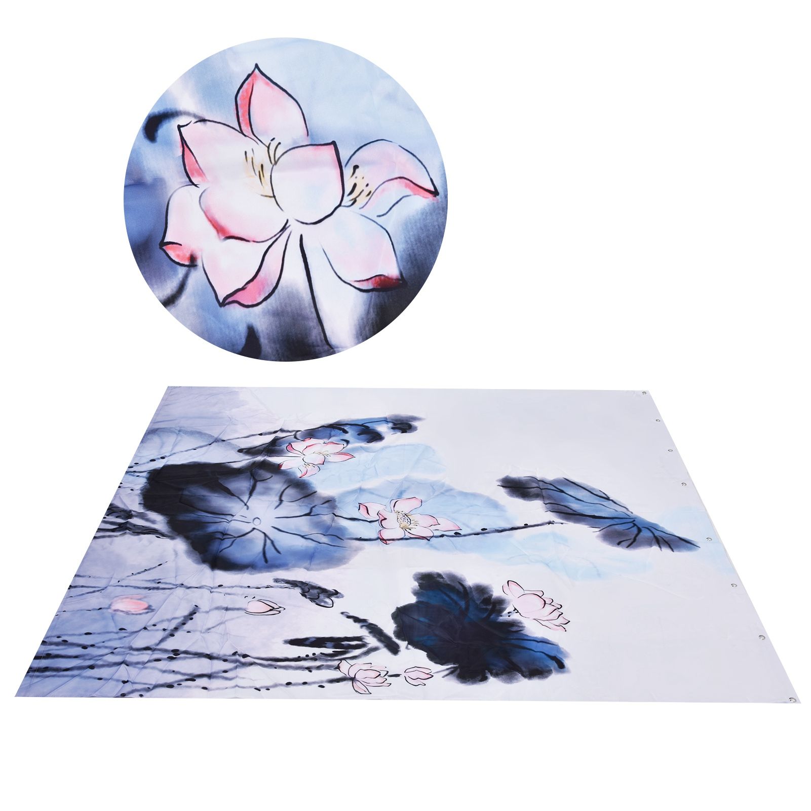 Blackout Curtain Waterproof Flower Printing Shower Curtain with Hooks for Bathroom Bedroom Living Room Study150x180cm - Image 5