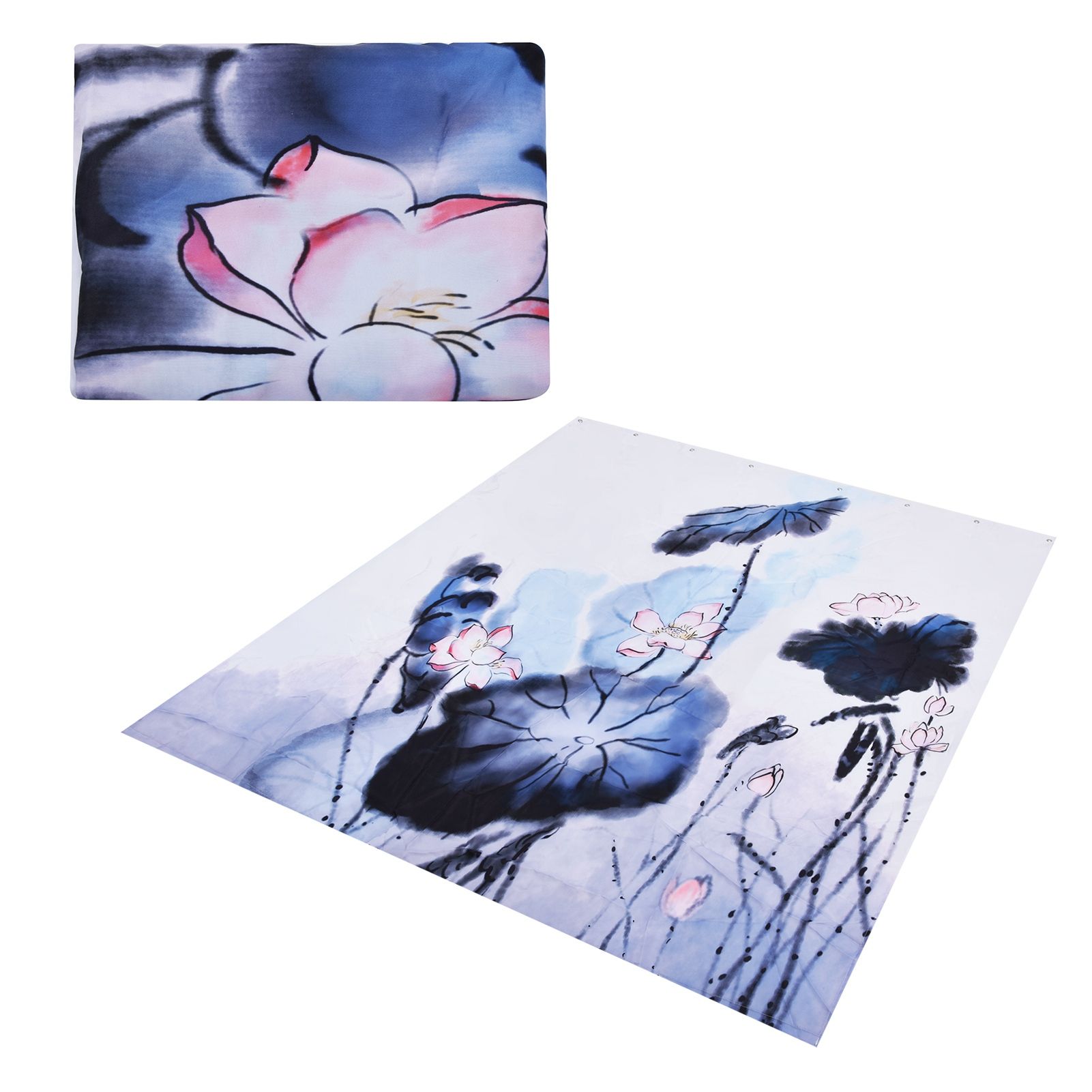 Blackout Curtain Waterproof Flower Printing Shower Curtain with Hooks for Bathroom Bedroom Living Room Study150x180cm - Image 6