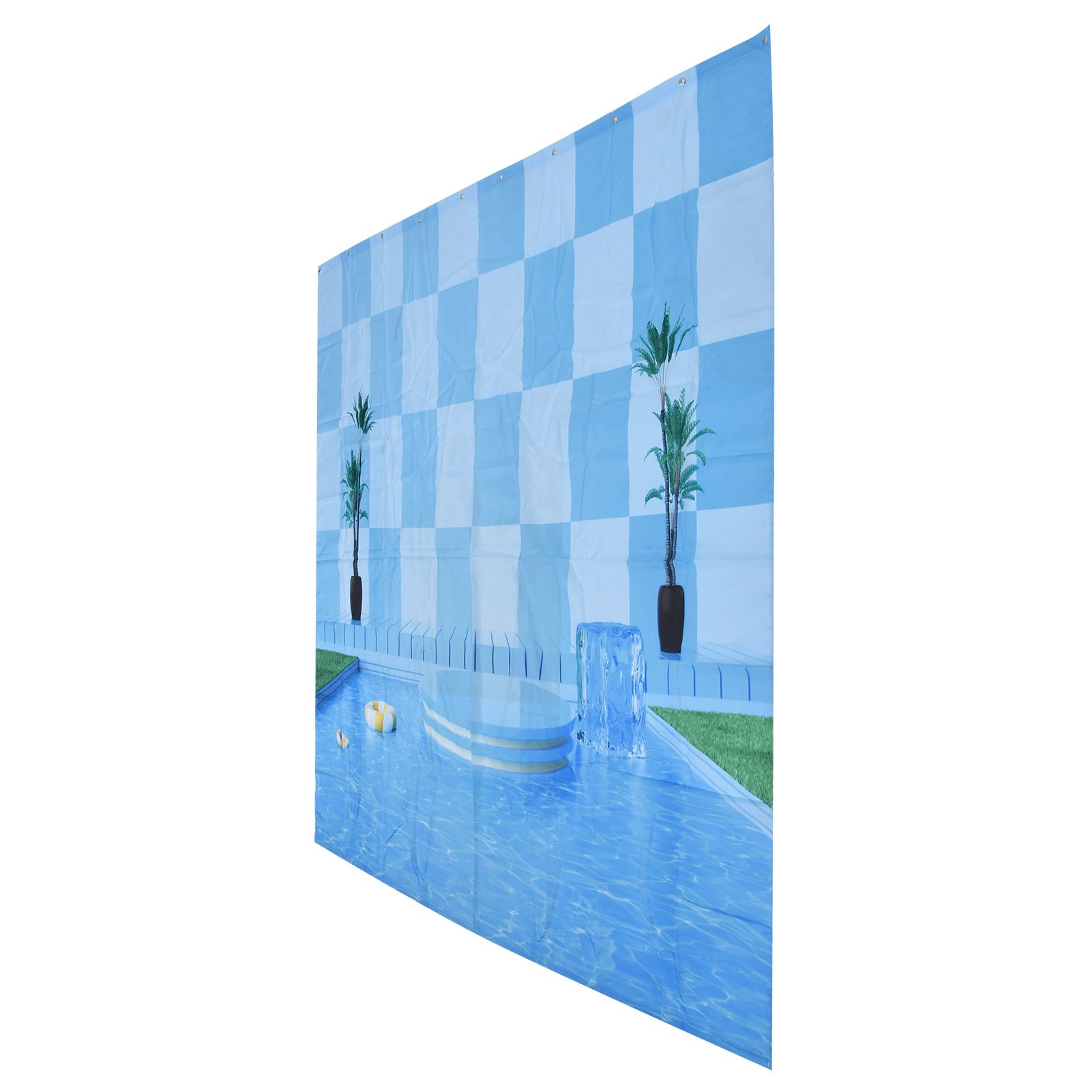 Waterproof Shower Curtain Shower Curtain for Bathroom Curtain Decoration for Summer Cool Pool59.1x70.9in - Image 2