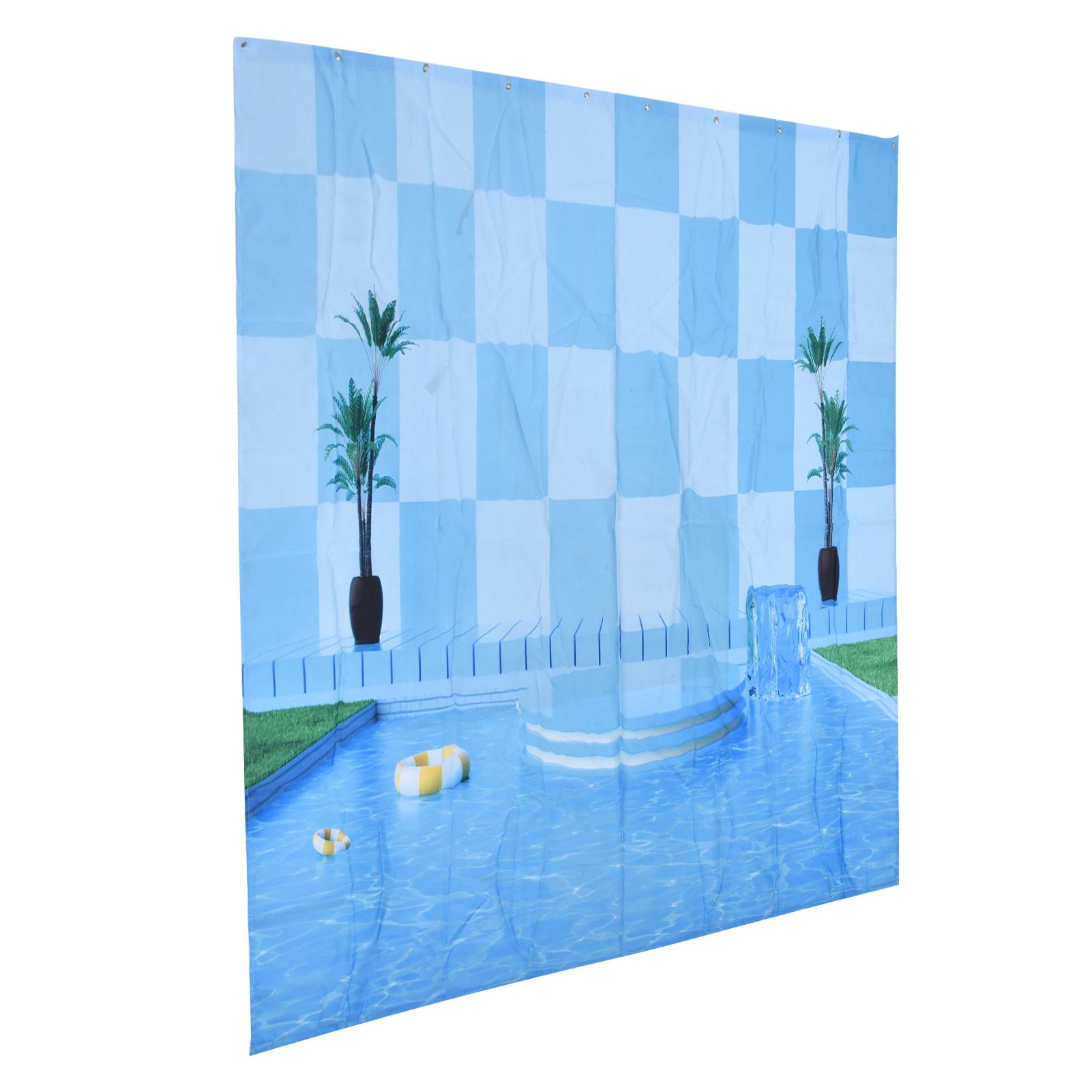Waterproof Shower Curtain Shower Curtain for Bathroom Curtain Decoration for Summer Cool Pool59.1x70.9in - Image 3