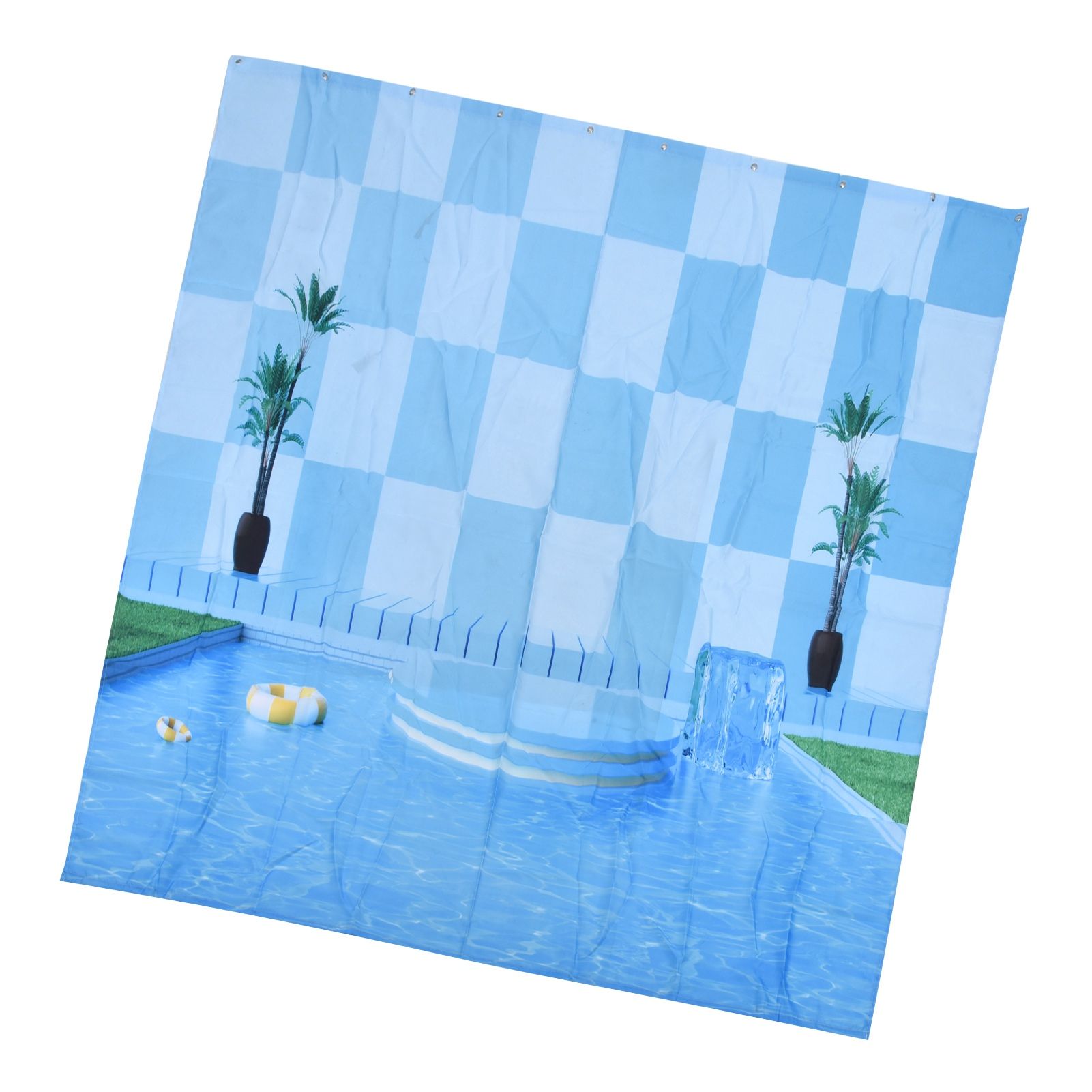 Waterproof Shower Curtain Shower Curtain for Bathroom Curtain Decoration for Summer Cool Pool59.1x70.9in - Image 6