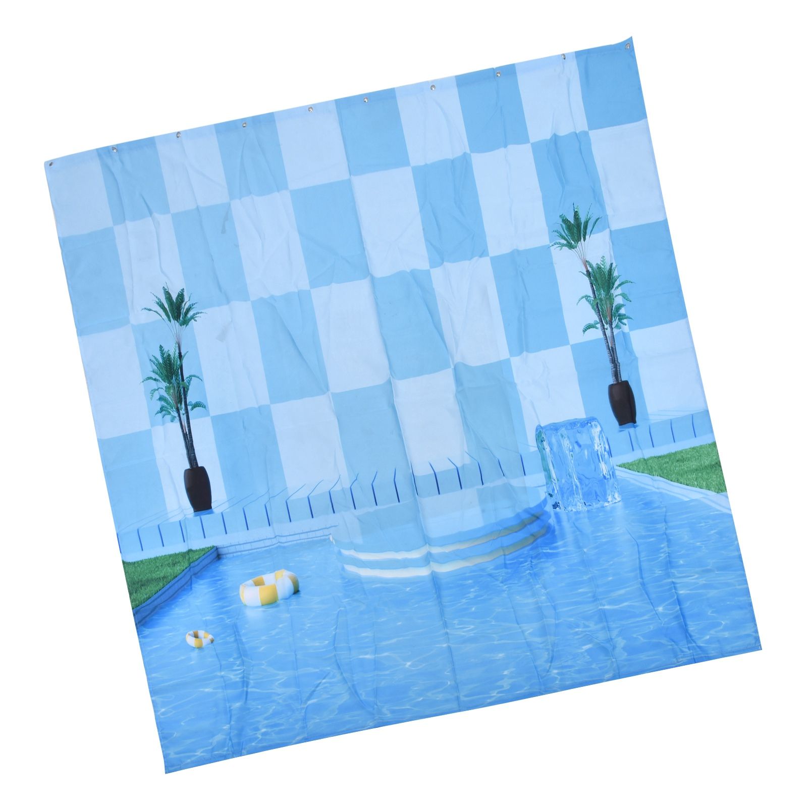 Waterproof Shower Curtain Shower Curtain for Bathroom Curtain Decoration for Summer Cool Pool59.1x70.9in - Image 7