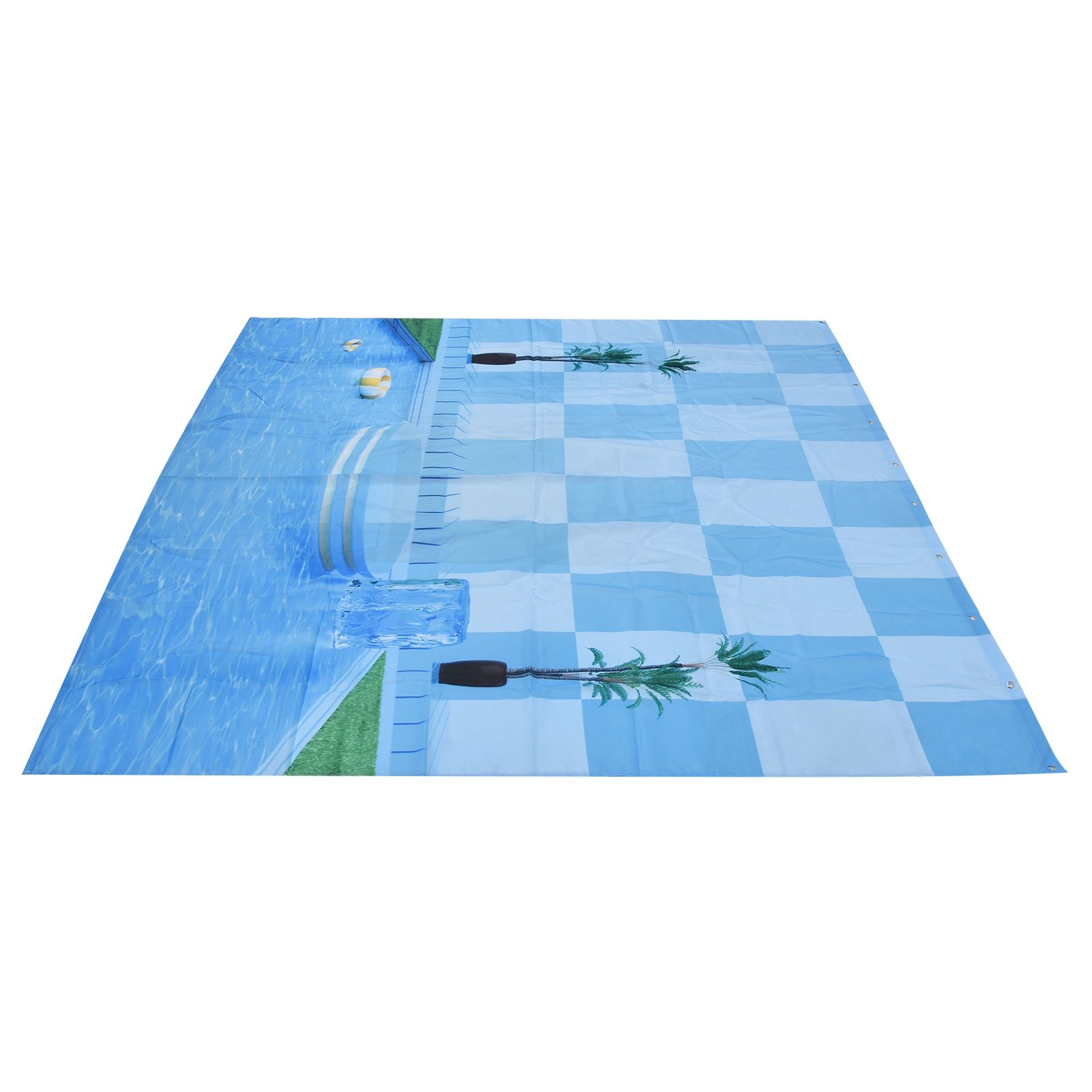 Waterproof Shower Curtain Shower Curtain for Bathroom Curtain Decoration for Summer Cool Pool70.9x70.9in - Image 4