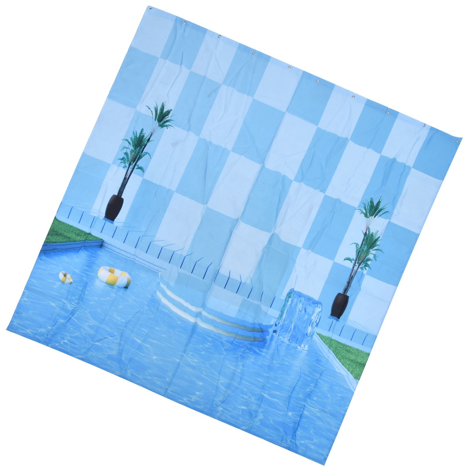 Waterproof Shower Curtain Shower Curtain for Bathroom Curtain Decoration for Summer Cool Pool70.9x70.9in - Image 5