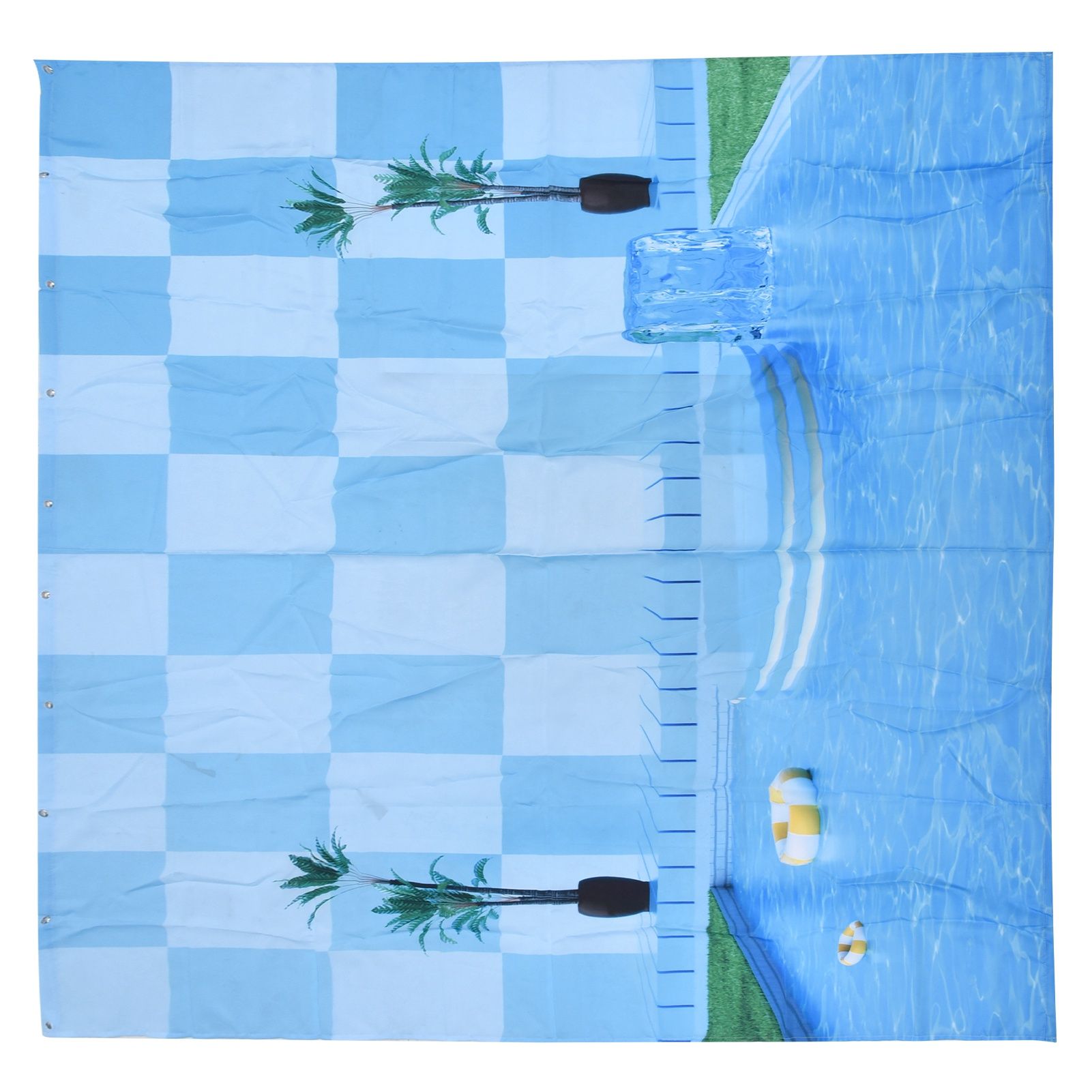 Waterproof Shower Curtain Shower Curtain for Bathroom Curtain Decoration for Summer Cool Pool70.9x70.9in - Image 8