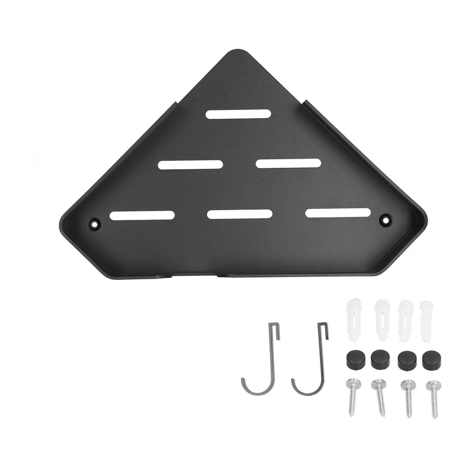 Shower Corner Shelf Aluminum Triangle Single Layer Storage Rack for Bathroom Hotel Toilet - Image 1
