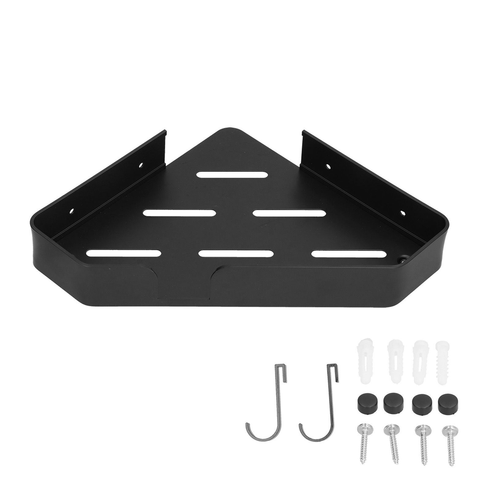 Shower Corner Shelf Aluminum Triangle Single Layer Storage Rack for Bathroom Hotel Toilet - Image 2