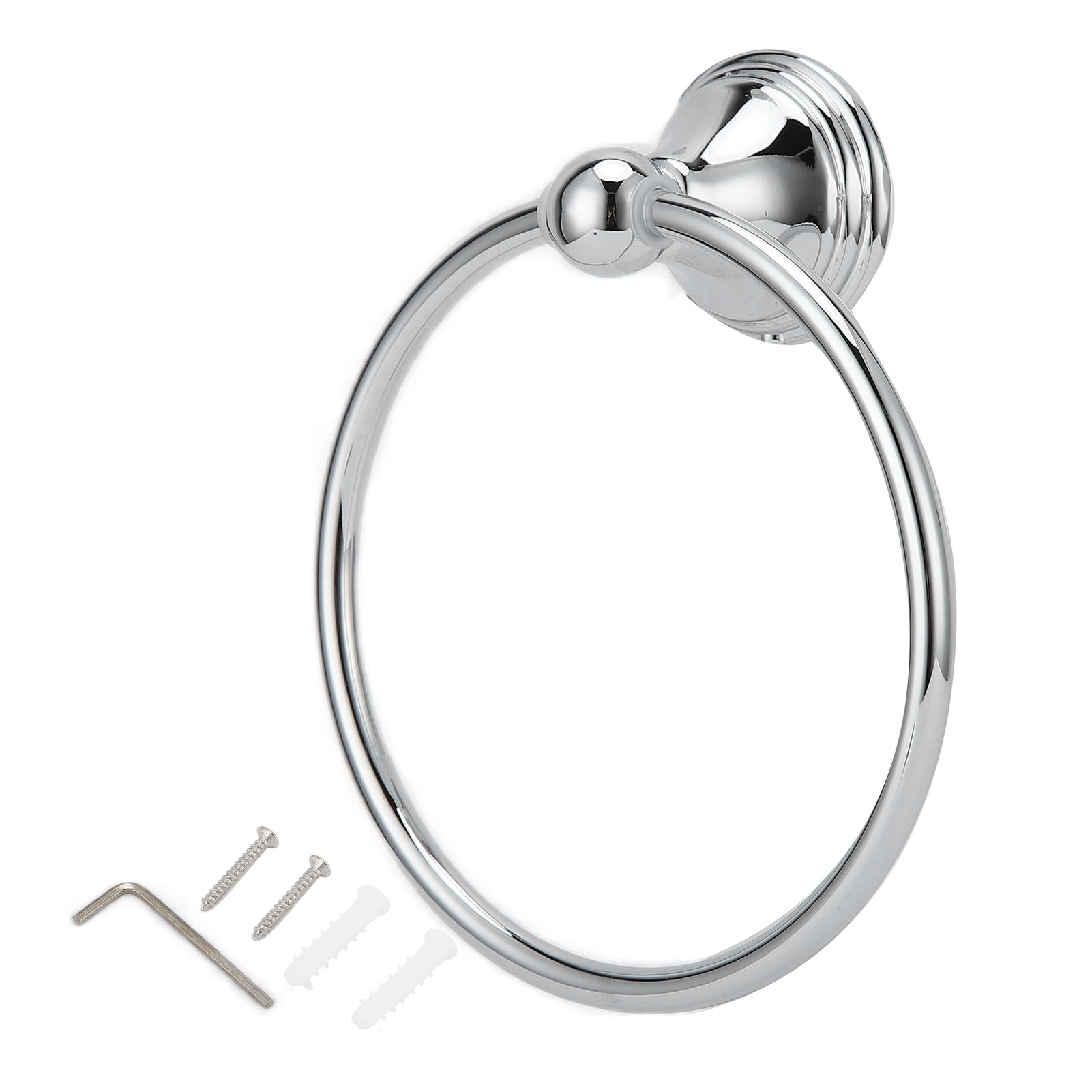Towel Ring Stainless Steel Hand Towel Holder WallMounted Towel Rack Bathroom Hardware Rack(893 Chromeplate ) - Image 1