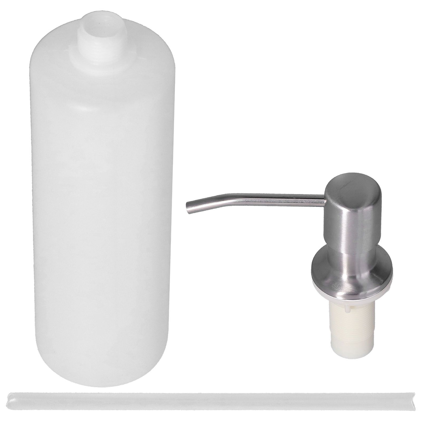 Sink Soap Dispenser Stainless Steel Press Head 300ML Soap Lotion Container Kitchen Bathroom Accessory - Image 1