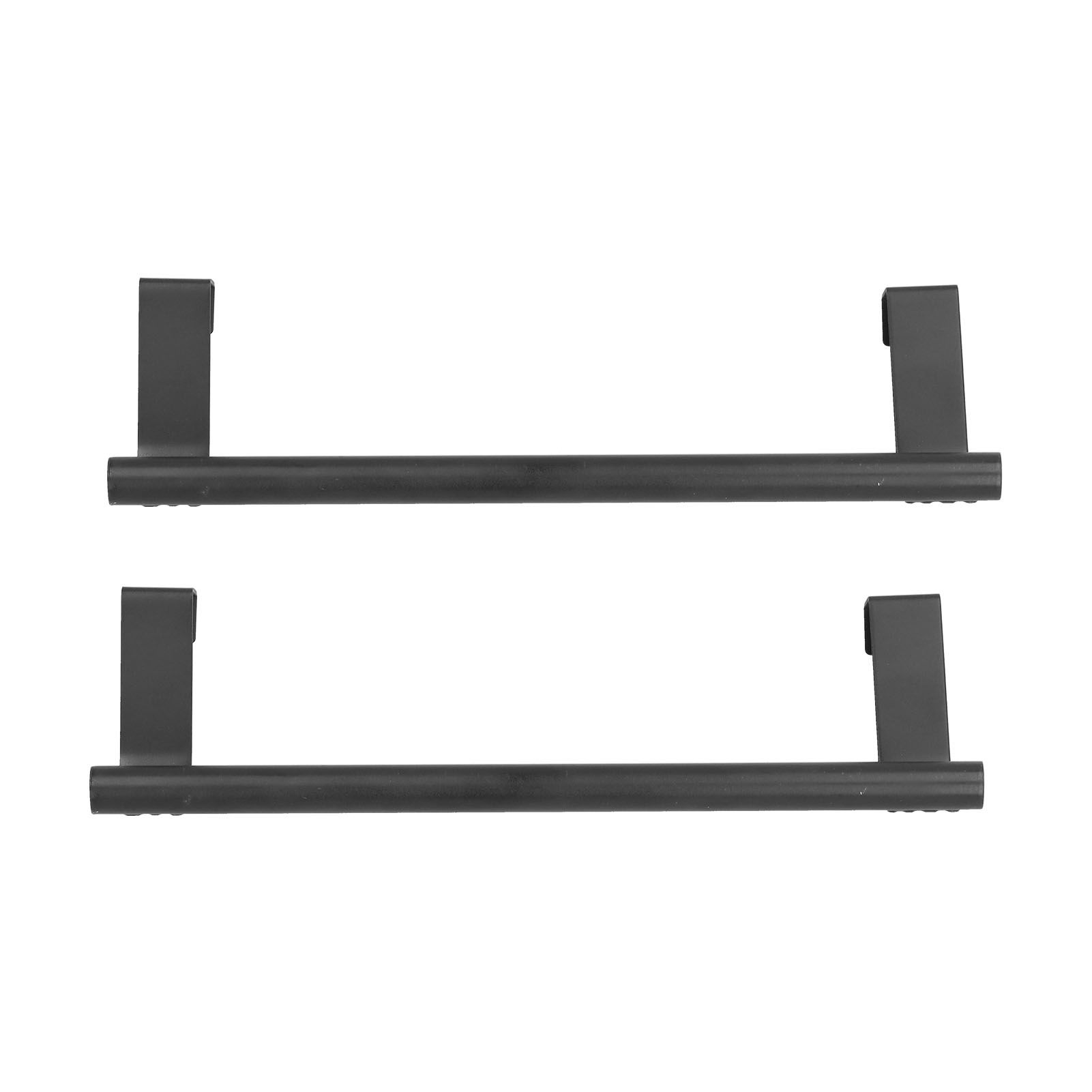 2Pcs Towel Rack Black Hangable Punch Free Nail Free Cabinet Door Towel Rack for Home Hotel23CM - Image 1