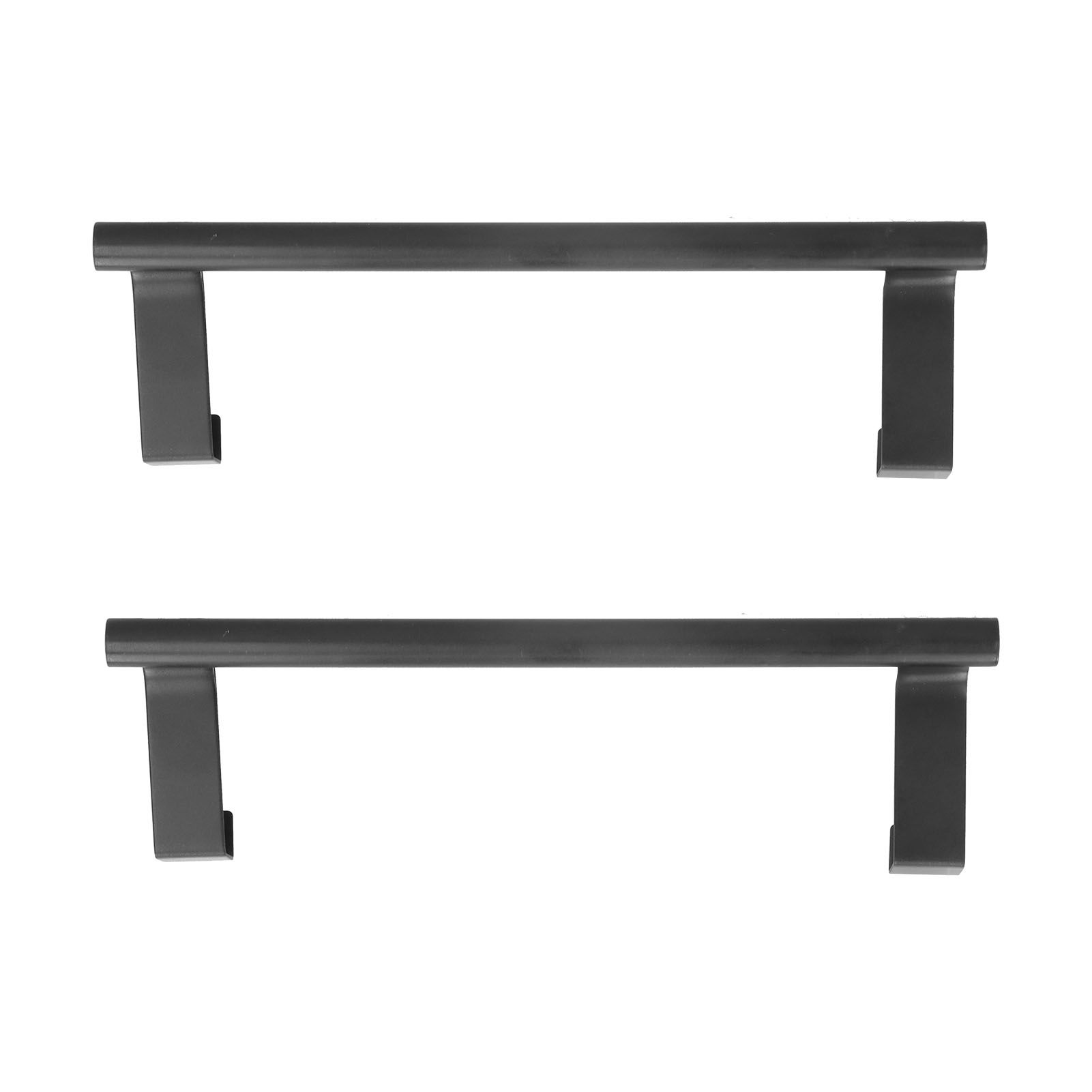 2Pcs Towel Rack Black Hangable Punch Free Nail Free Cabinet Door Towel Rack for Home Hotel23CM - Image 2