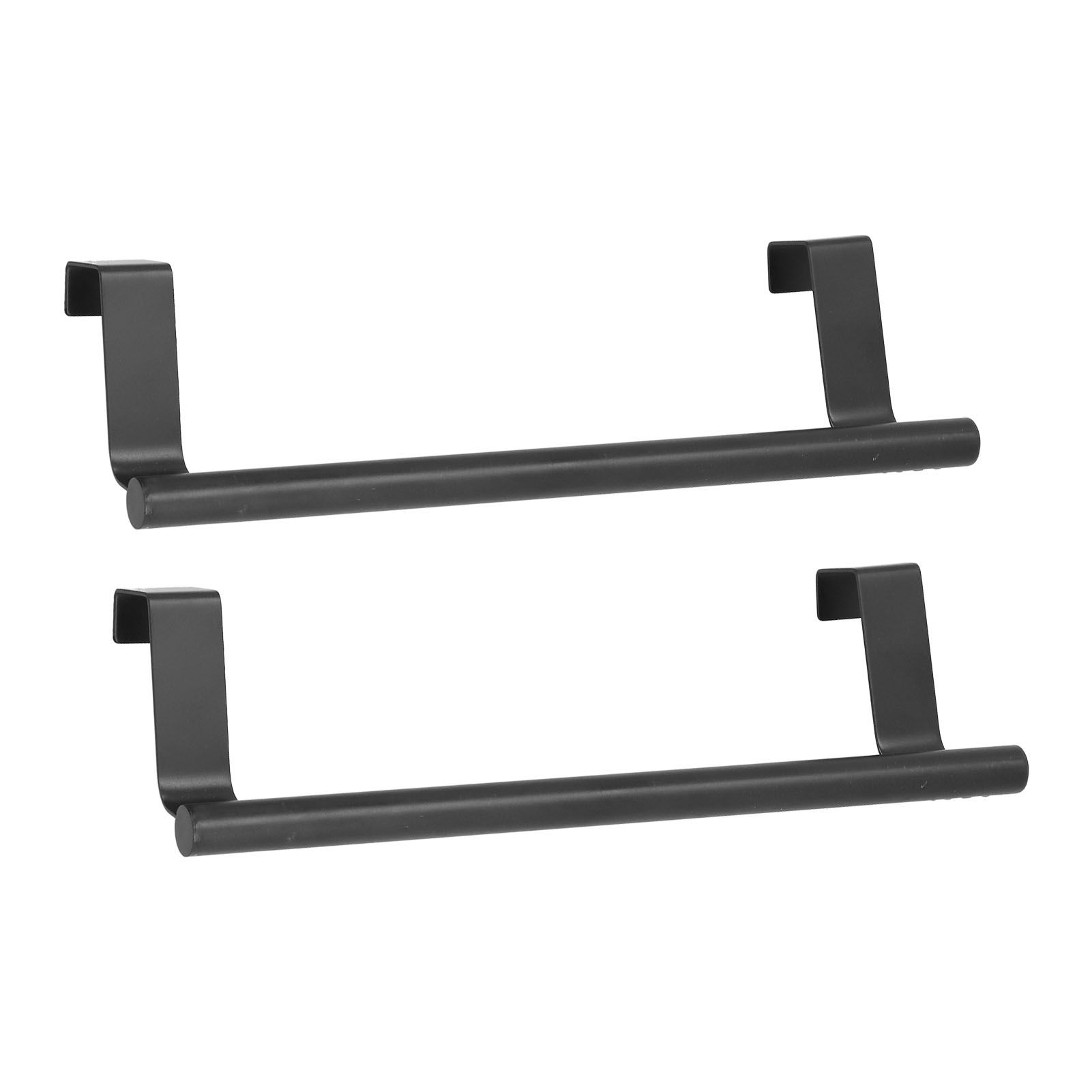 2Pcs Towel Rack Black Hangable Punch Free Nail Free Cabinet Door Towel Rack for Home Hotel23CM - Image 3