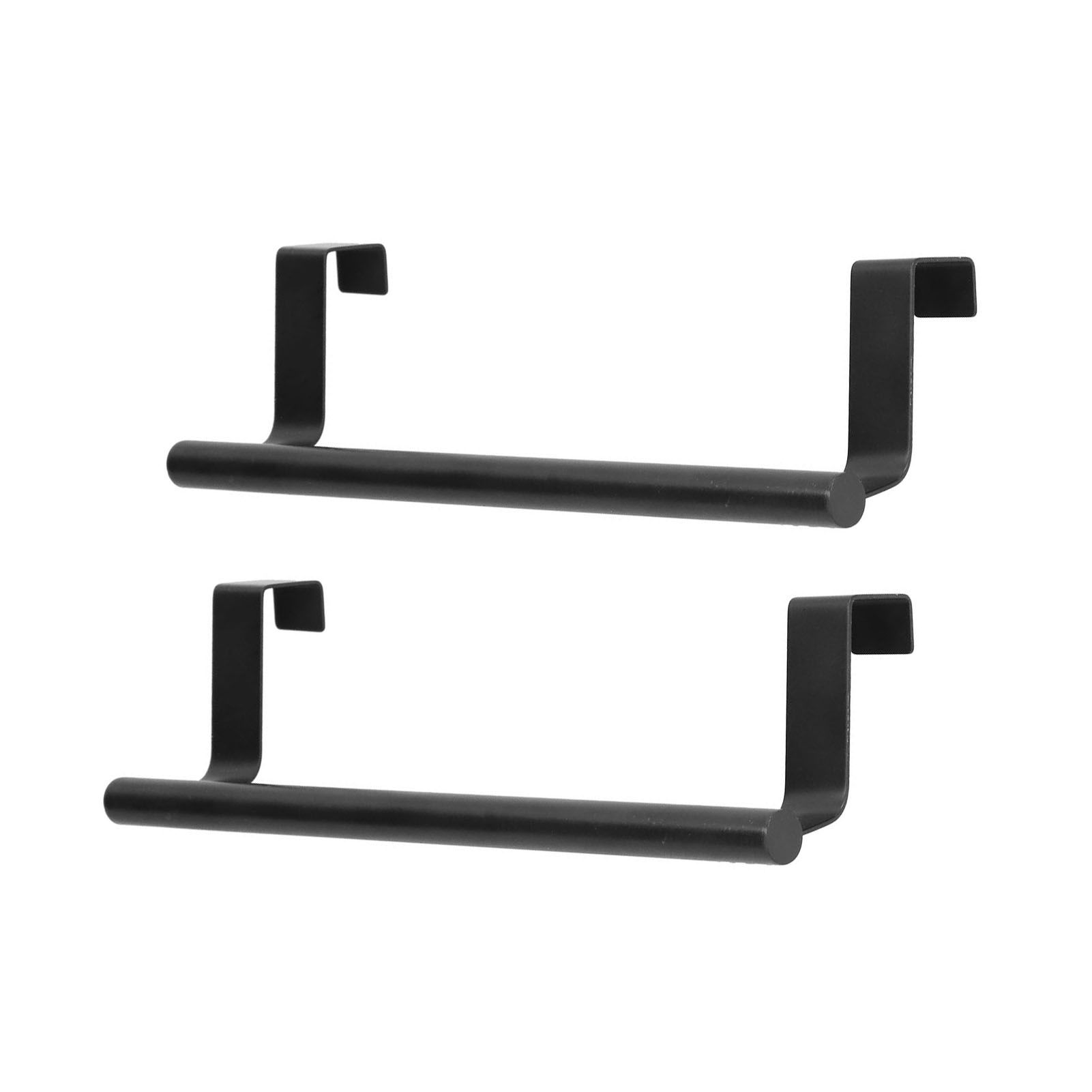 2Pcs Towel Rack Black Hangable Punch Free Nail Free Cabinet Door Towel Rack for Home Hotel23CM - Image 7