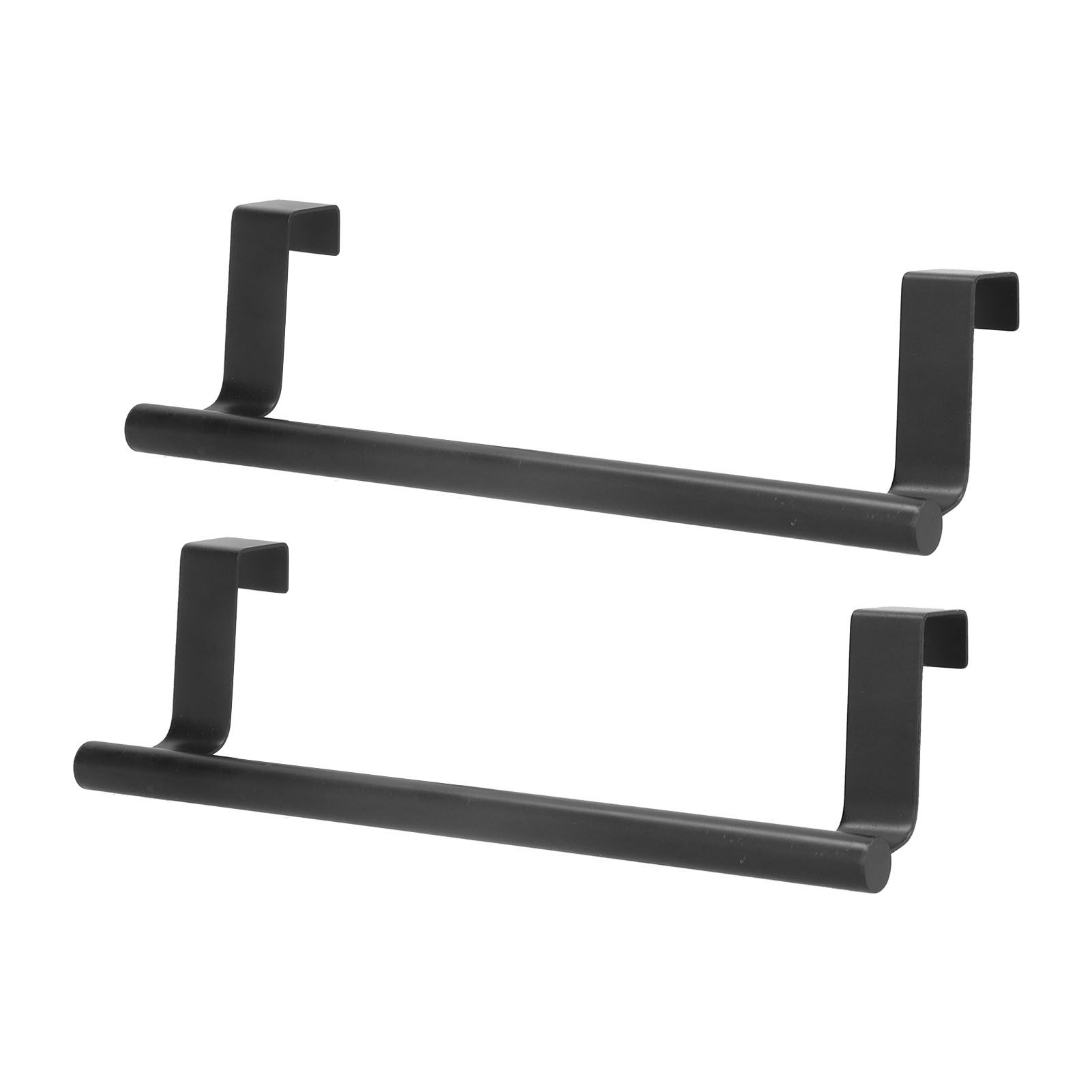 2Pcs Towel Rack Black Hangable Punch Free Nail Free Cabinet Door Towel Rack for Home Hotel23CM - Image 8