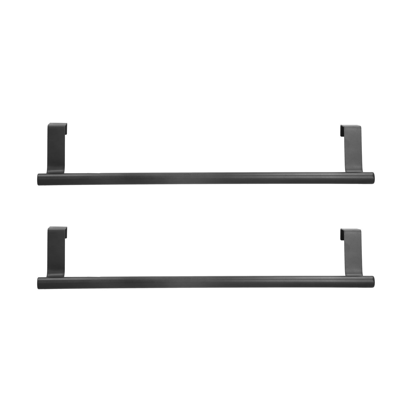 2Pcs Towel Rack Black Hangable Punch Free Nail Free Cabinet Door Towel Rack for Home Hotel36CM - Image 1