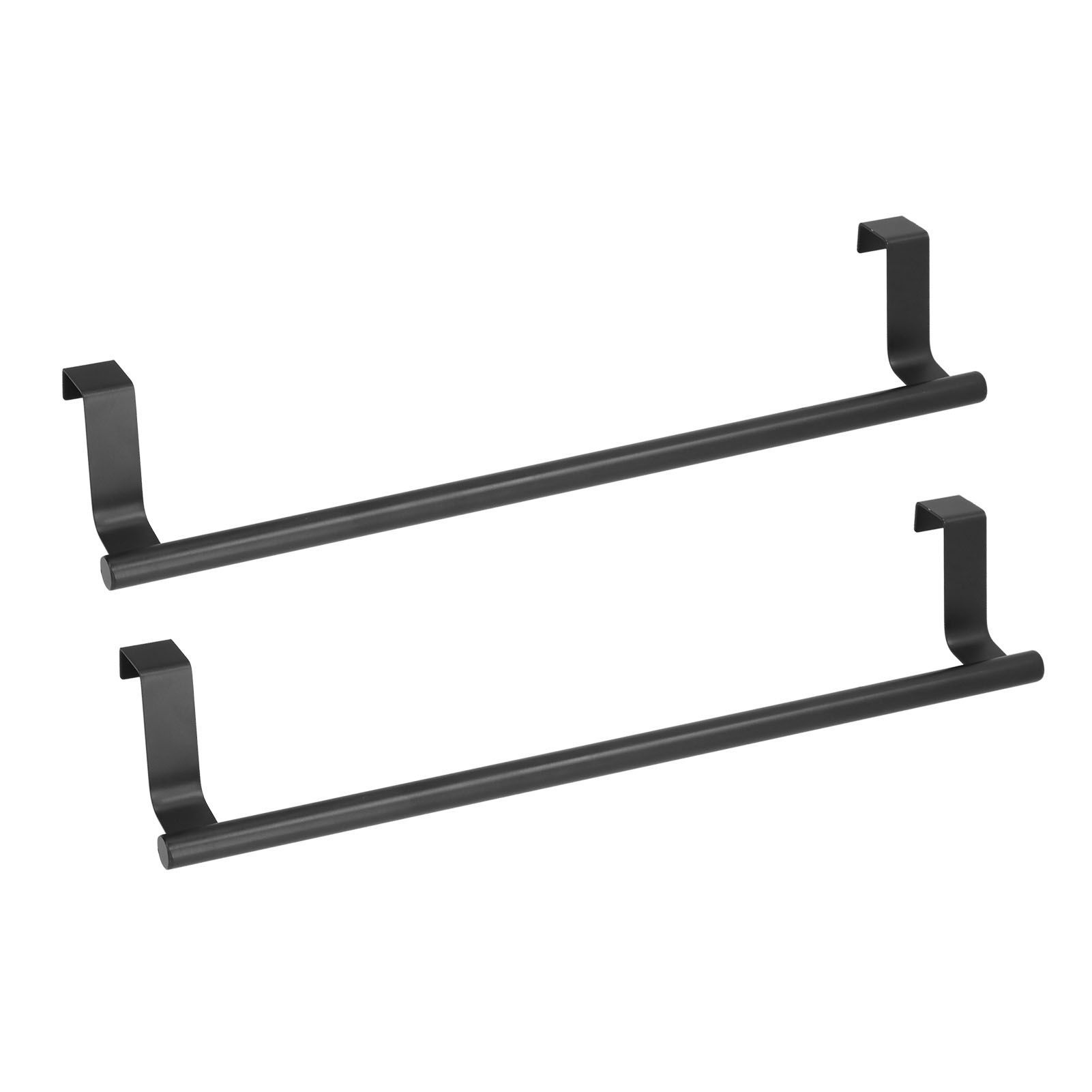 2Pcs Towel Rack Black Hangable Punch Free Nail Free Cabinet Door Towel Rack for Home Hotel36CM - Image 2