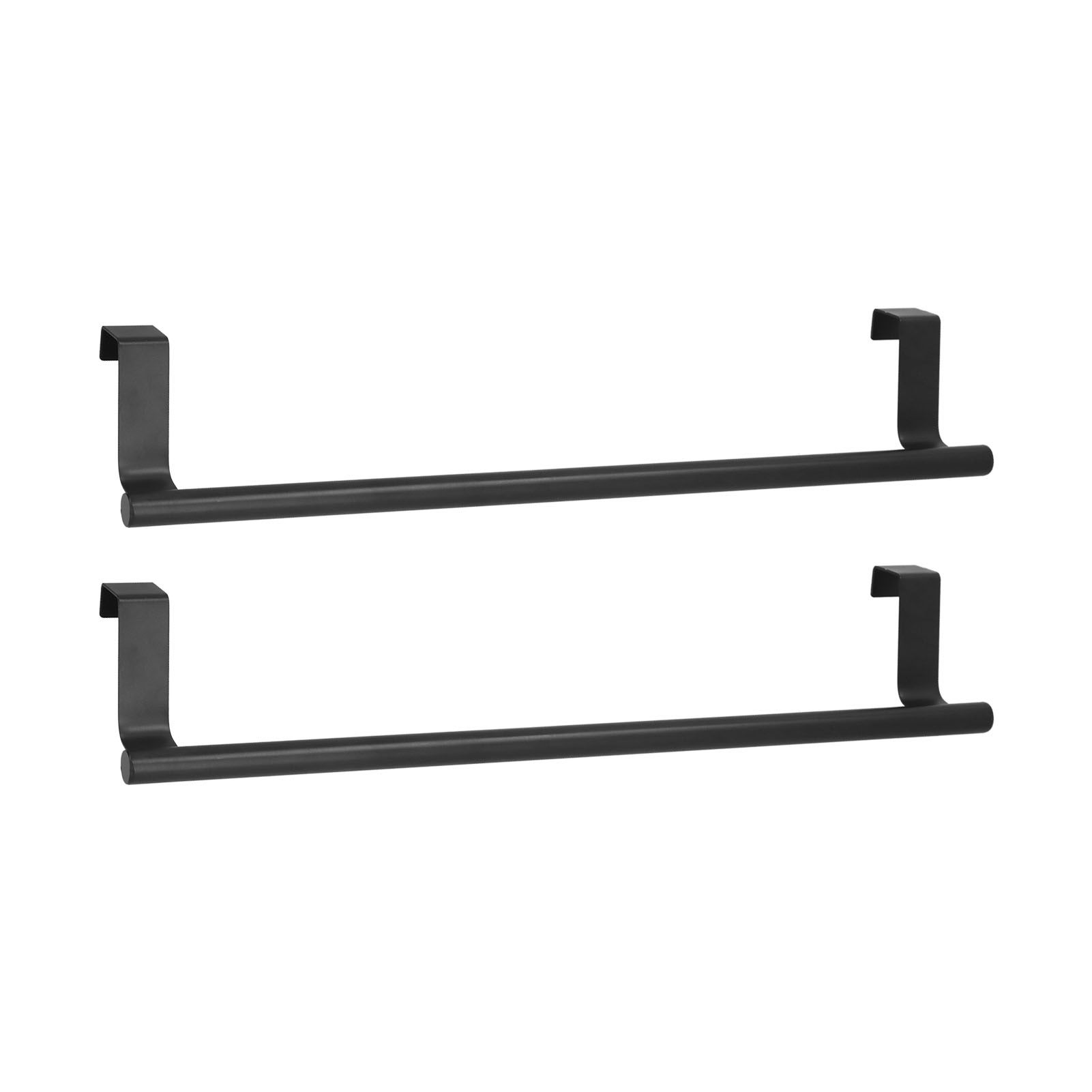 2Pcs Towel Rack Black Hangable Punch Free Nail Free Cabinet Door Towel Rack for Home Hotel36CM - Image 4