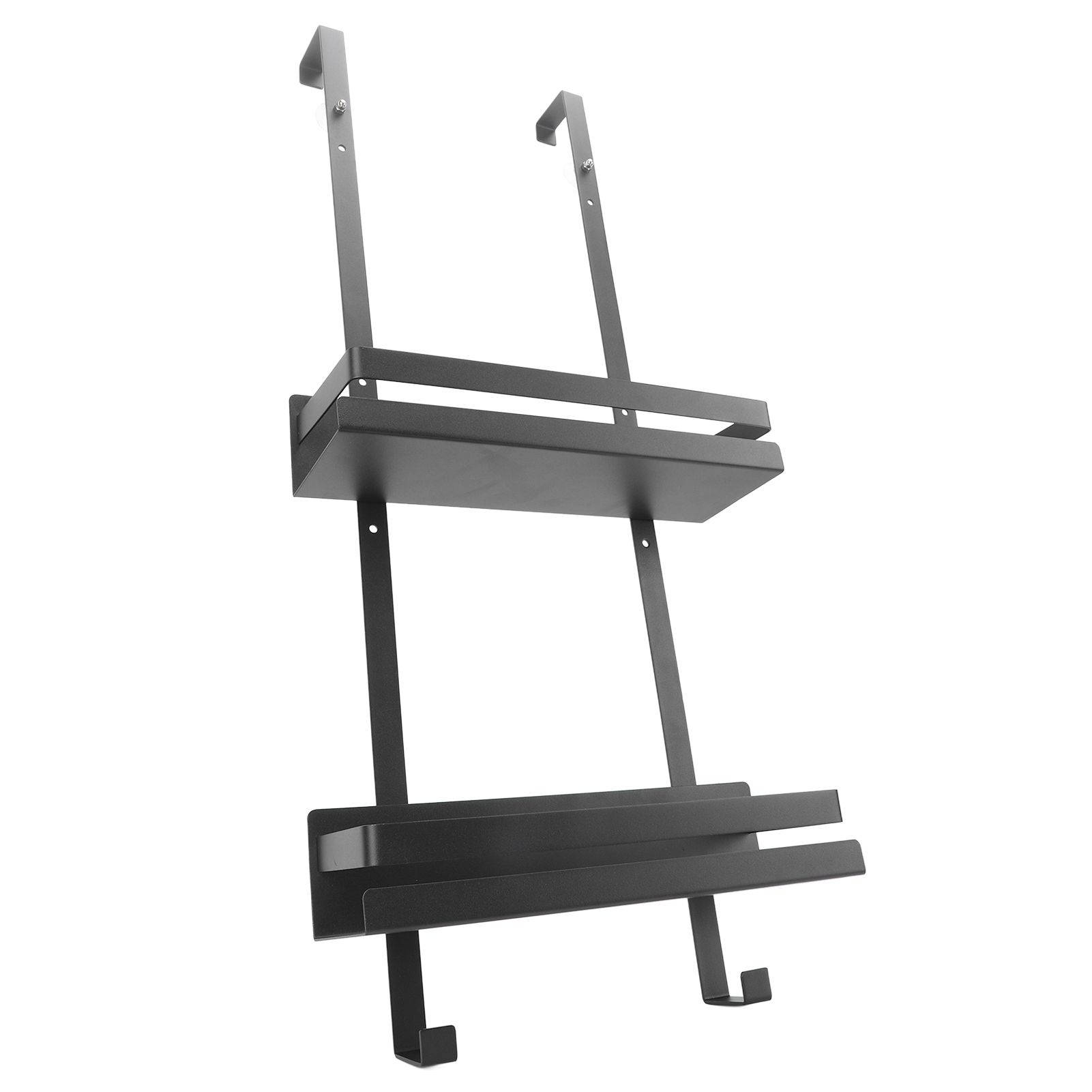 Wall Shower Shelf Large Space Metal Hanging Shower Organizer Rack with Suction Cup for Bathroom Toilet Type A Double Layer - Image 5