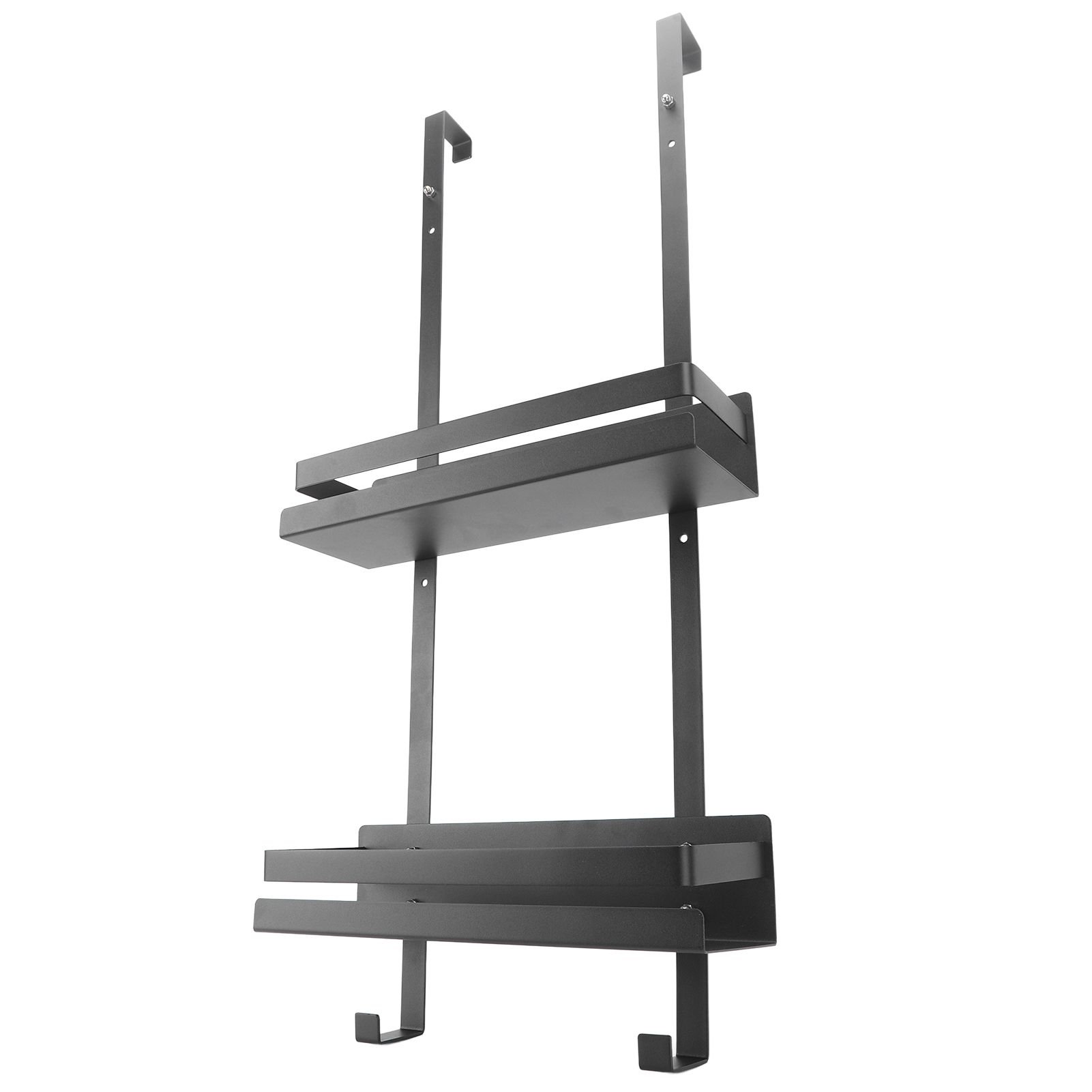 Wall Shower Shelf Large Space Metal Hanging Shower Organizer Rack with Suction Cup for Bathroom Toilet Type A Double Layer - Image 6