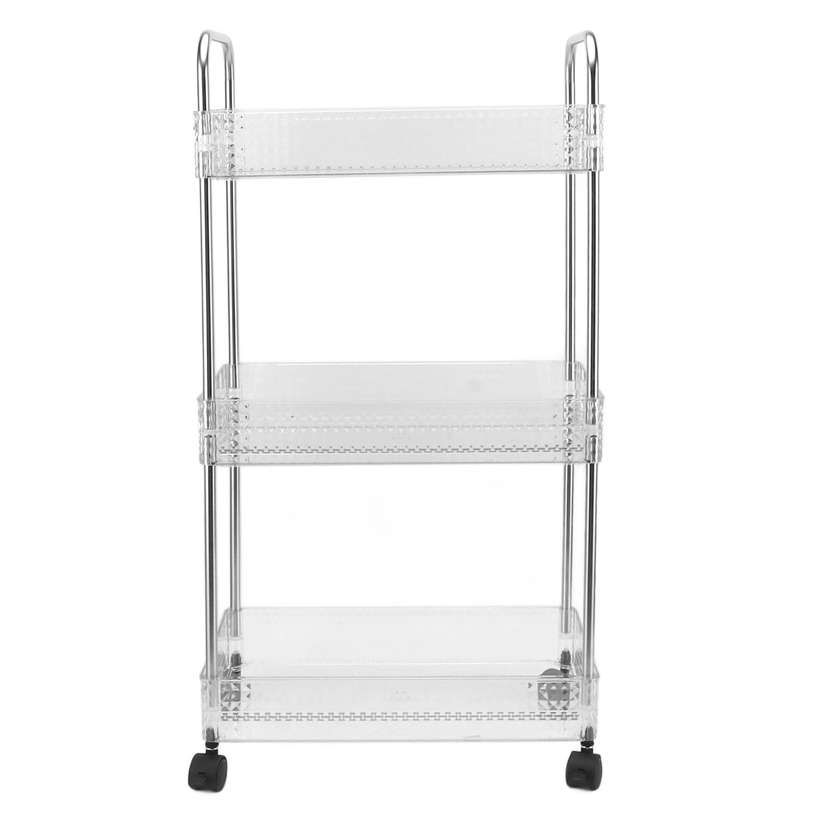 Kitchen Storage Rack Multifunctional 3 Tier Mobile Storage Cart for Bathroom Laundry Room Narrow Places S - Image 1