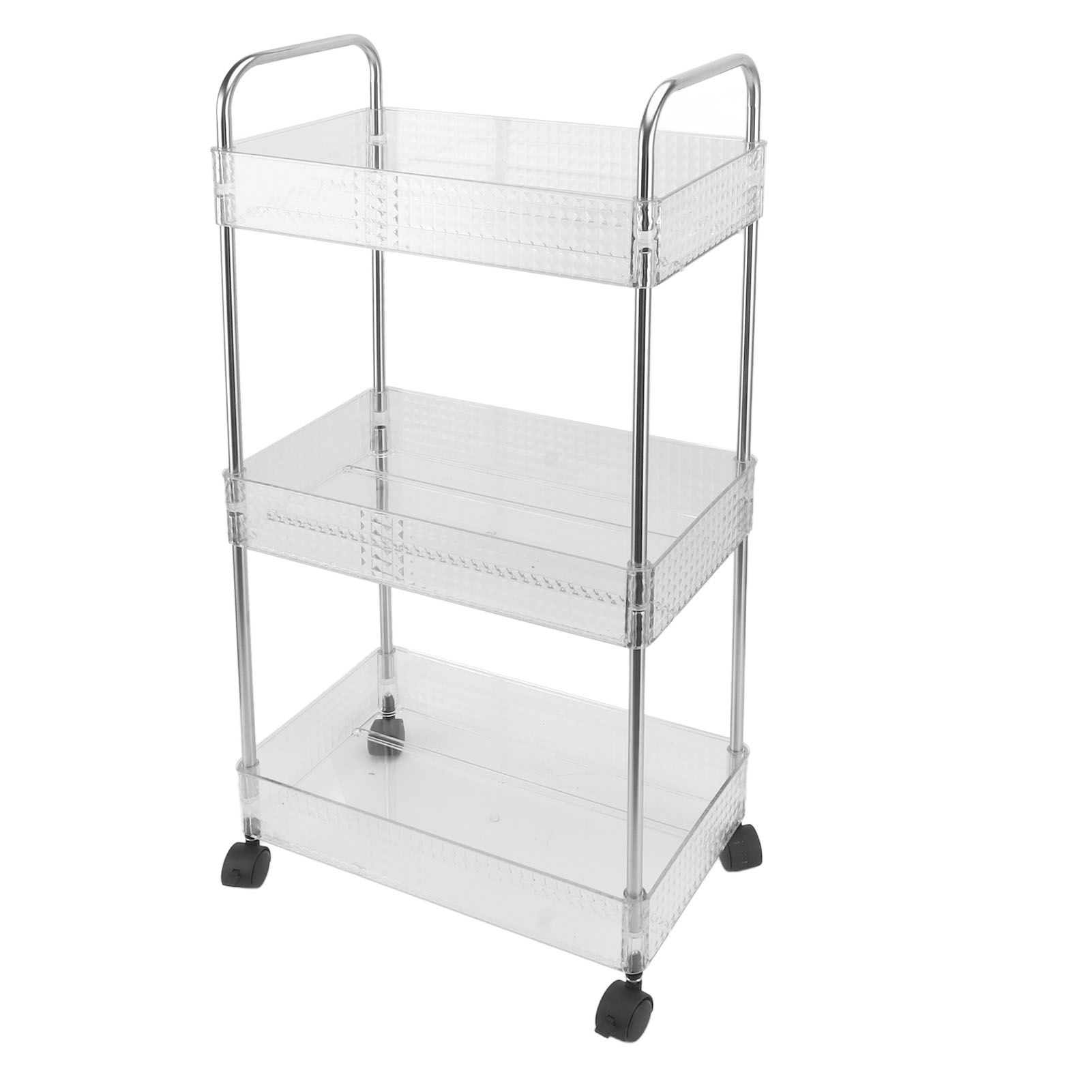 Kitchen Storage Rack Multifunctional 3 Tier Mobile Storage Cart for Bathroom Laundry Room Narrow Places S - Image 3