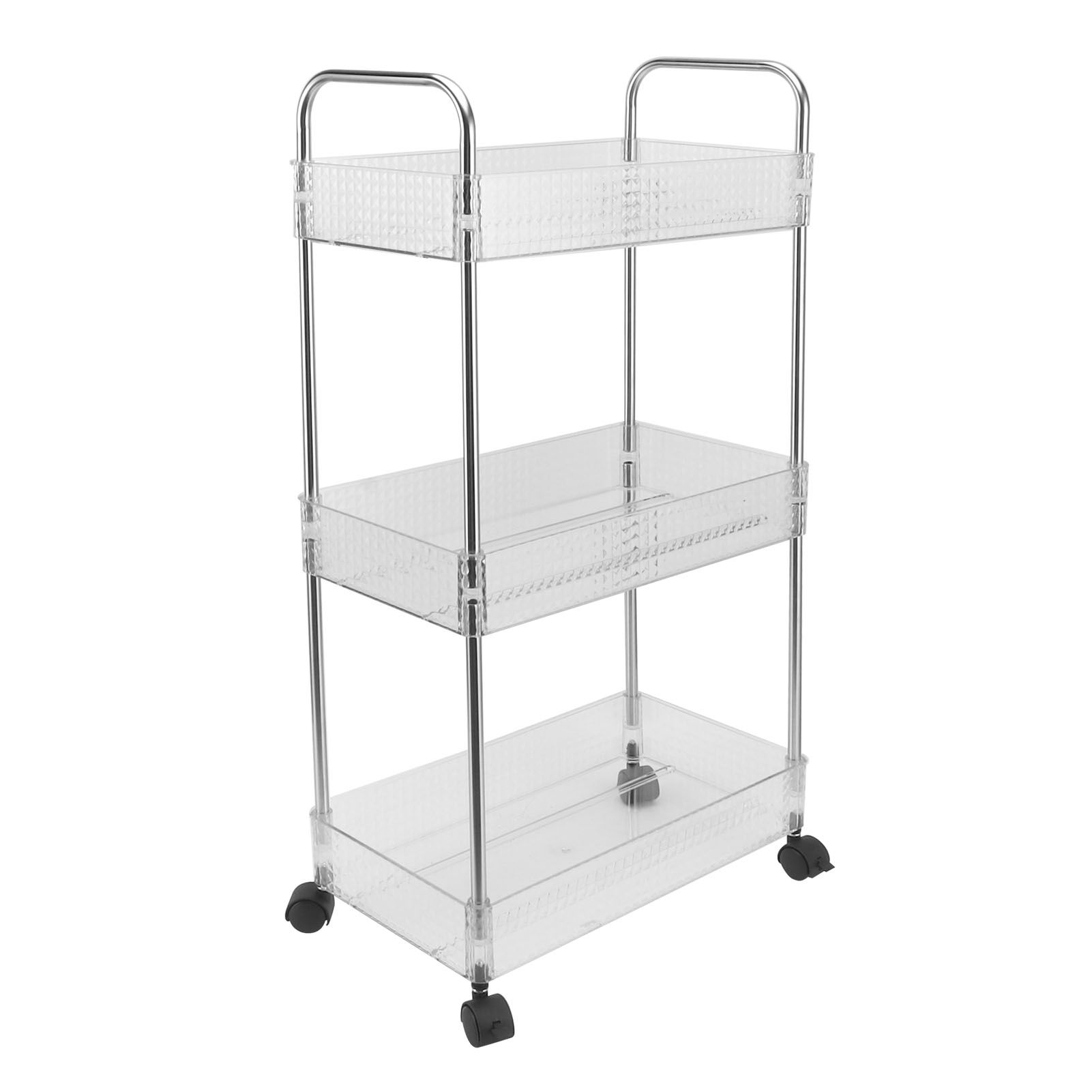 Kitchen Storage Rack Multifunctional 3 Tier Mobile Storage Cart for Bathroom Laundry Room Narrow Places S - Image 4