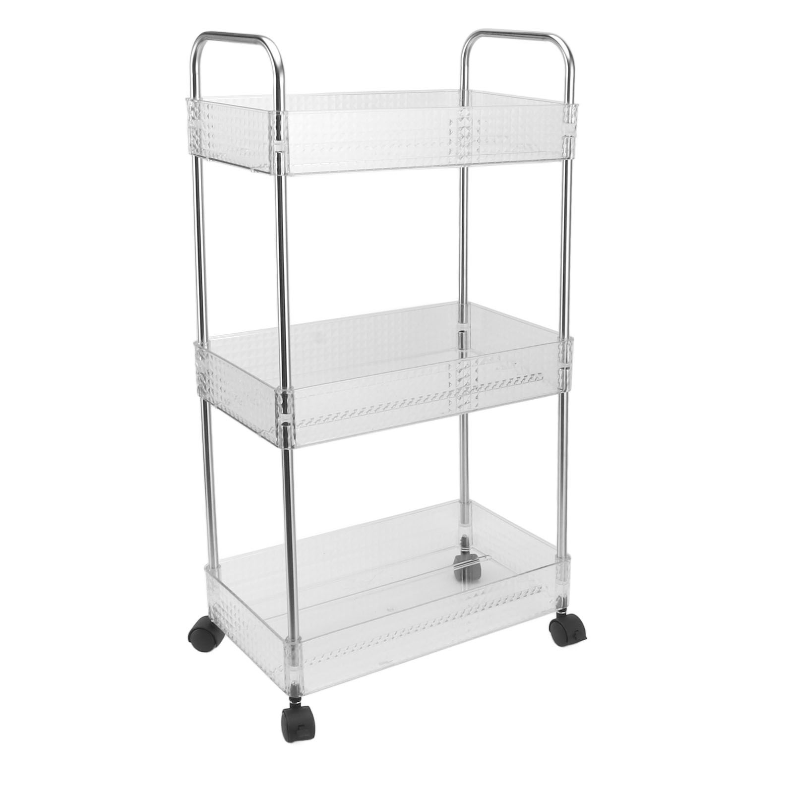 Kitchen Storage Rack Multifunctional 3 Tier Mobile Storage Cart for Bathroom Laundry Room Narrow Places S - Image 5