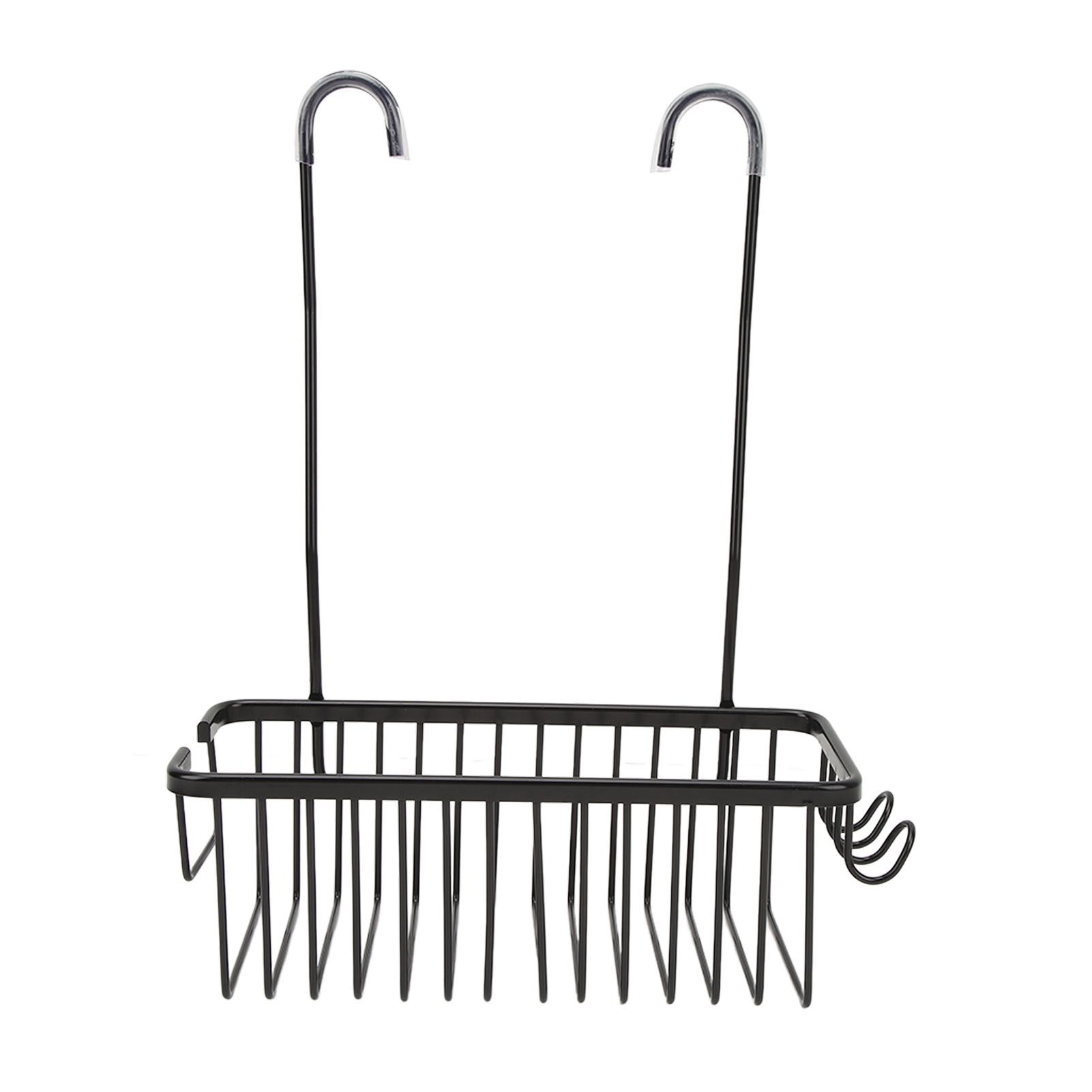 Over The Toilet Storage Shelf Large Capacity Aluminum Toilet Storage Basket Metal Bathroom Storage Organizer Black - Image 2