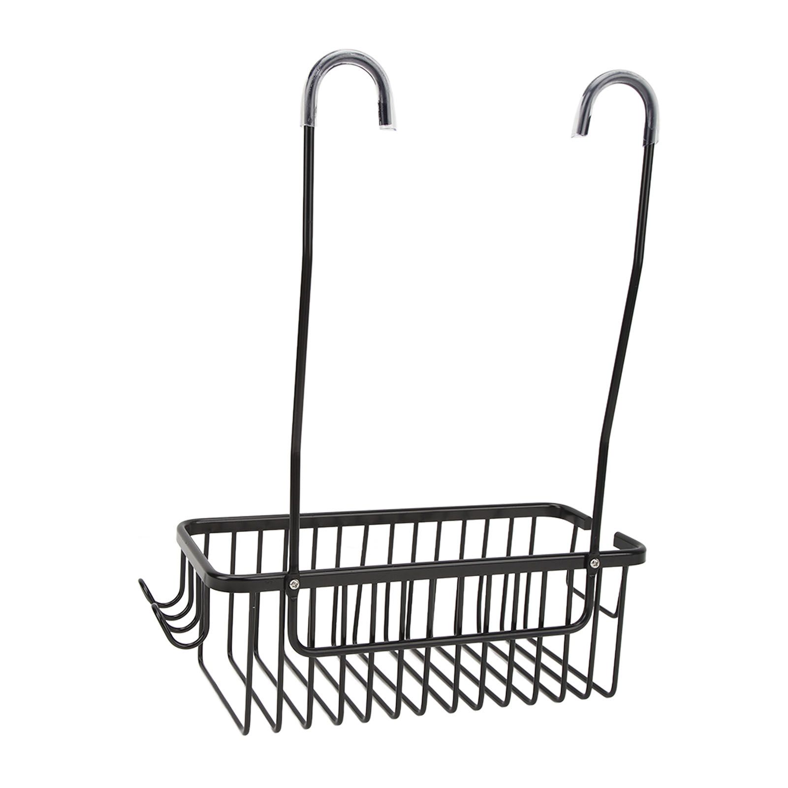 Over The Toilet Storage Shelf Large Capacity Aluminum Toilet Storage Basket Metal Bathroom Storage Organizer Black - Image 3