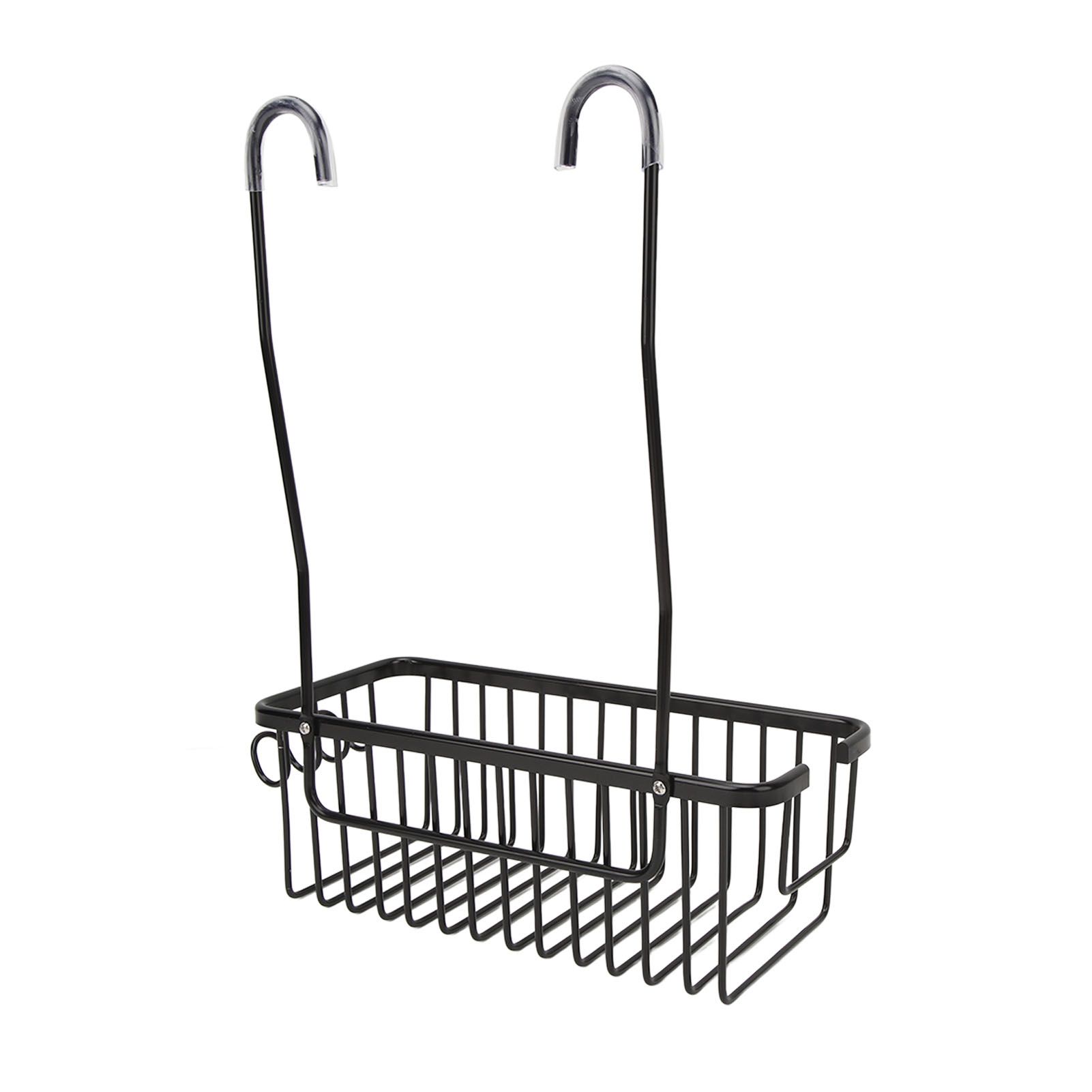 Over The Toilet Storage Shelf Large Capacity Aluminum Toilet Storage Basket Metal Bathroom Storage Organizer Black - Image 4